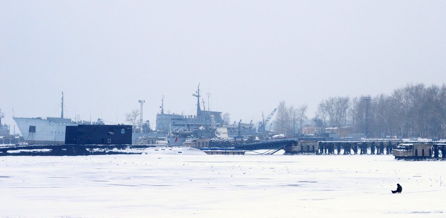 кронштадт,зима,рыбак,финский залив, Евгений Пугачев.