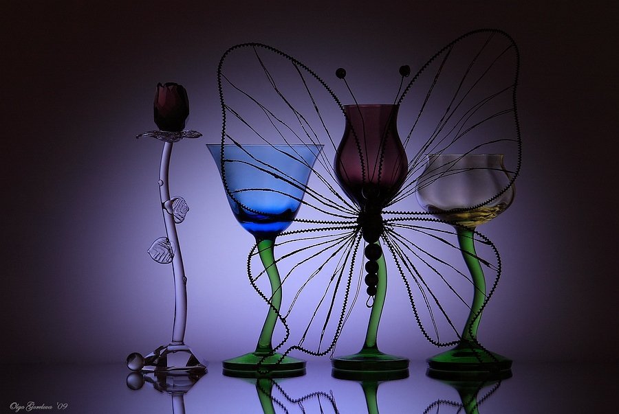 фото, стекло, натюрморт, бабочка, Ольга Горелова
