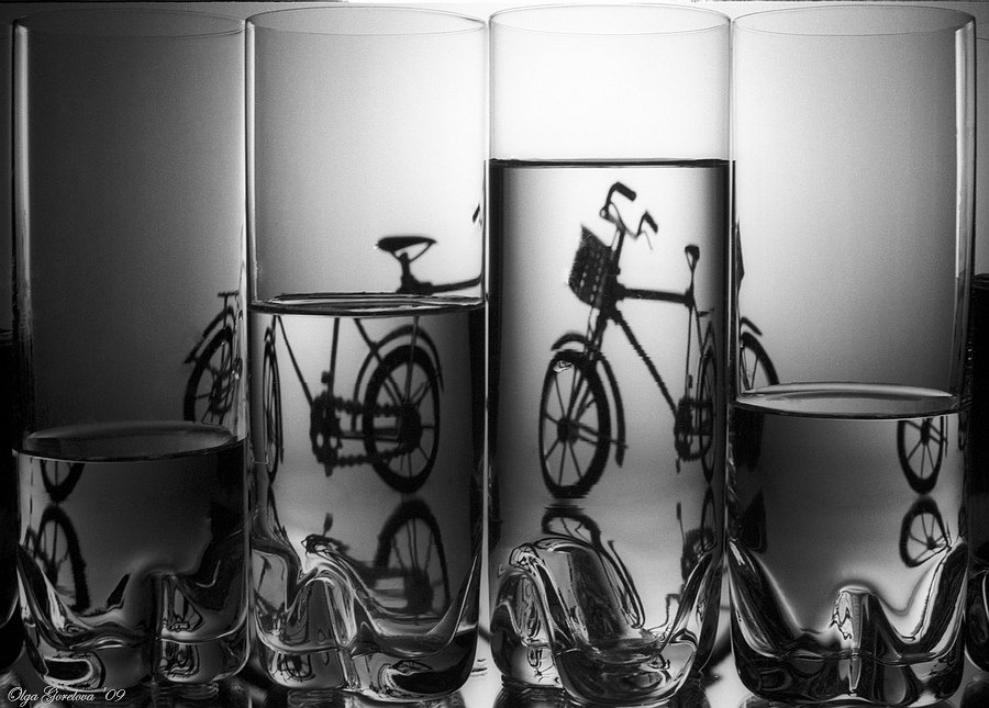 фото, стекло, бокал, велосипед, Ольга Горелова