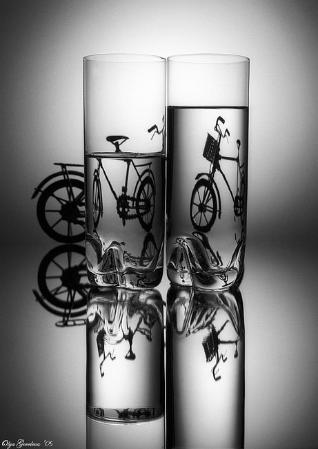 фото, стекло, бокал, велосипед, натюрморт, Ольга Горелова