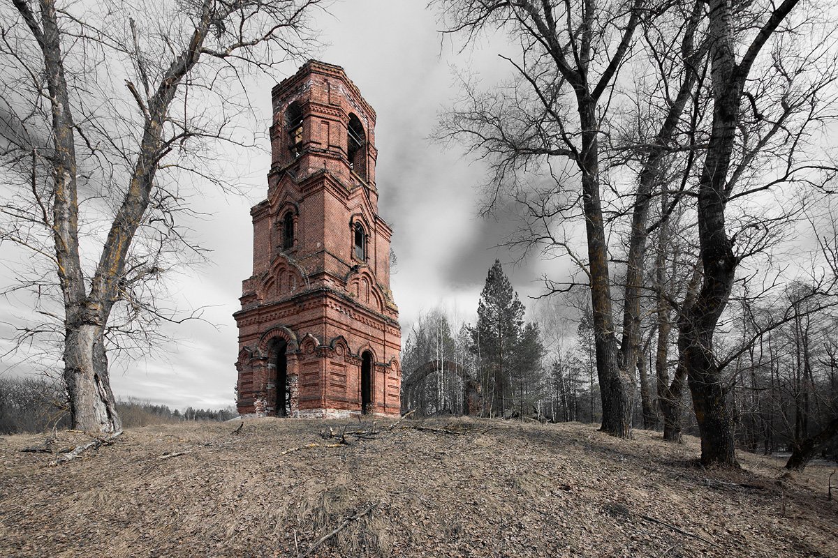 колокольня, развалины, мещёра, рязанская область, Валерий Пешков