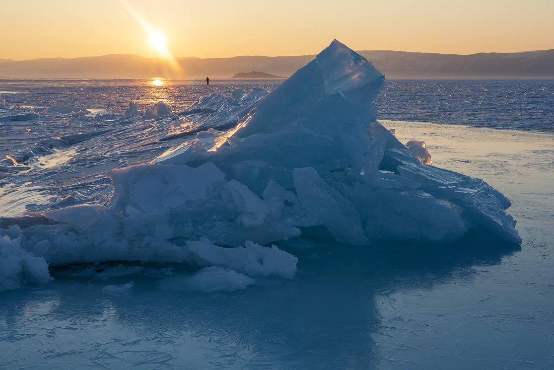 Байкал, Вечер, Закат, Зима, Лед, Солнце, Екатерина (PhotoJourneys.ru) Васягина