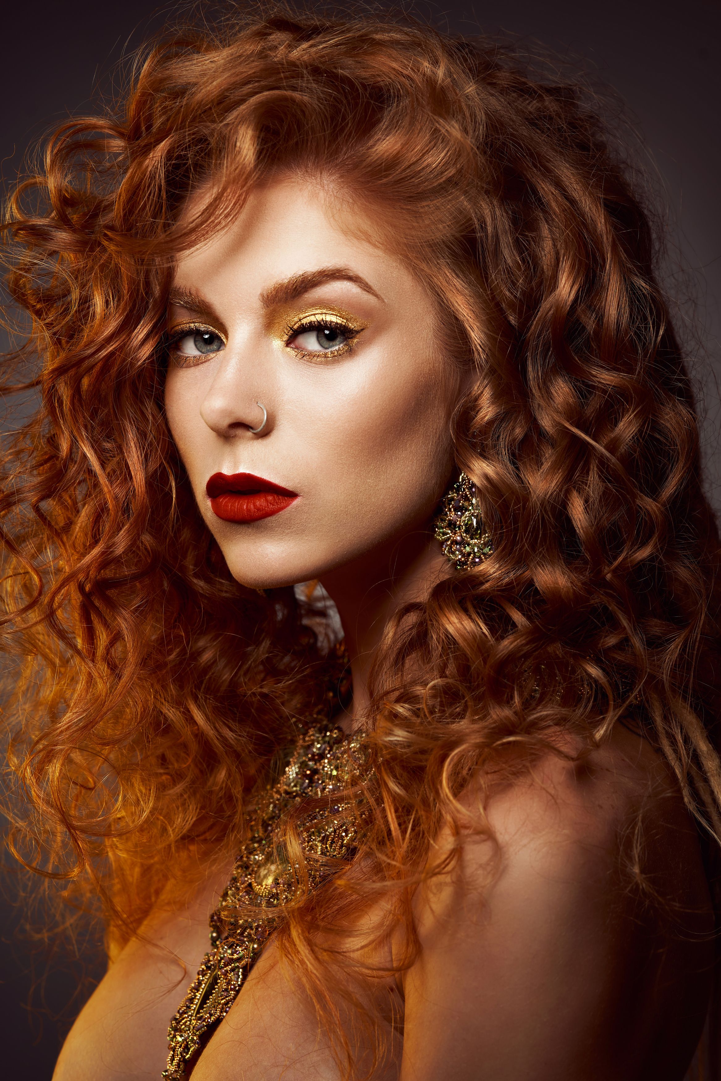 woman, portrait, girl, red, makeup, closeup, fashion, fashionable, cute, attractive, face, redhead, Евгений Кириллов