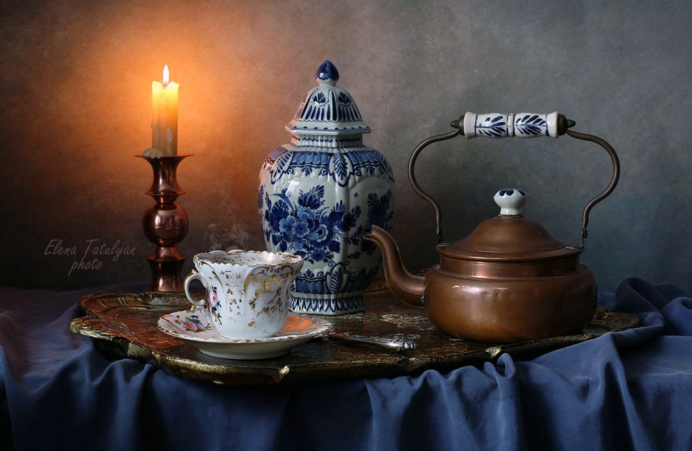 чайник, чайница, свеча, Елена Татульян
