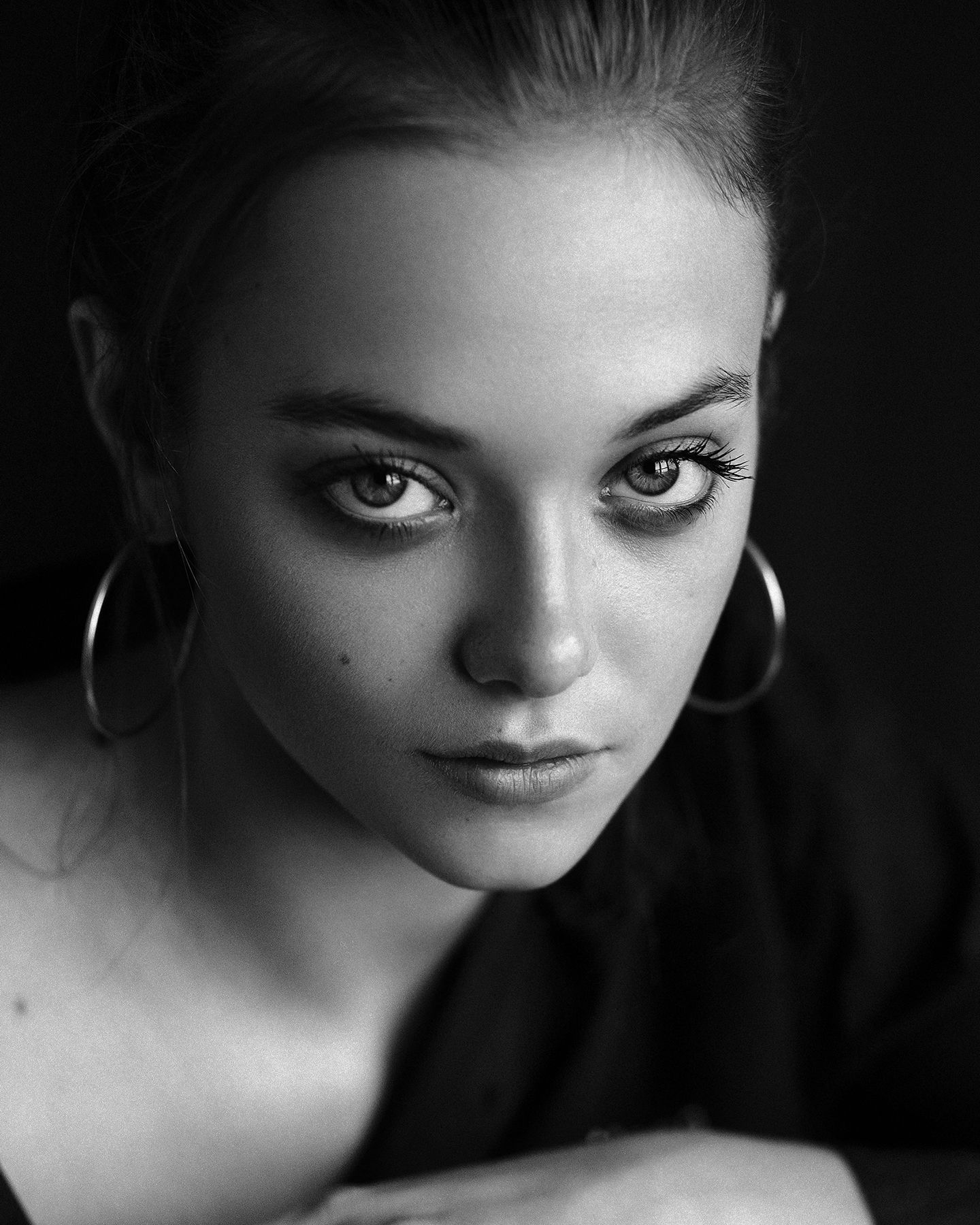 portrait, bw, dnb, girl, woman, retouch, eyes, beautiful, canon, 85mm, Иван Ковалёв
