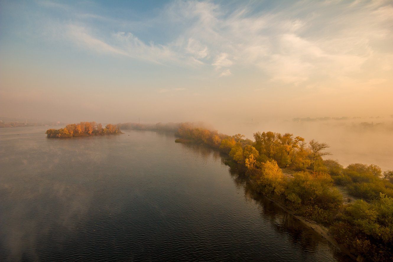 Киев днепр, Осень, Утро туман, Stas  Muhin