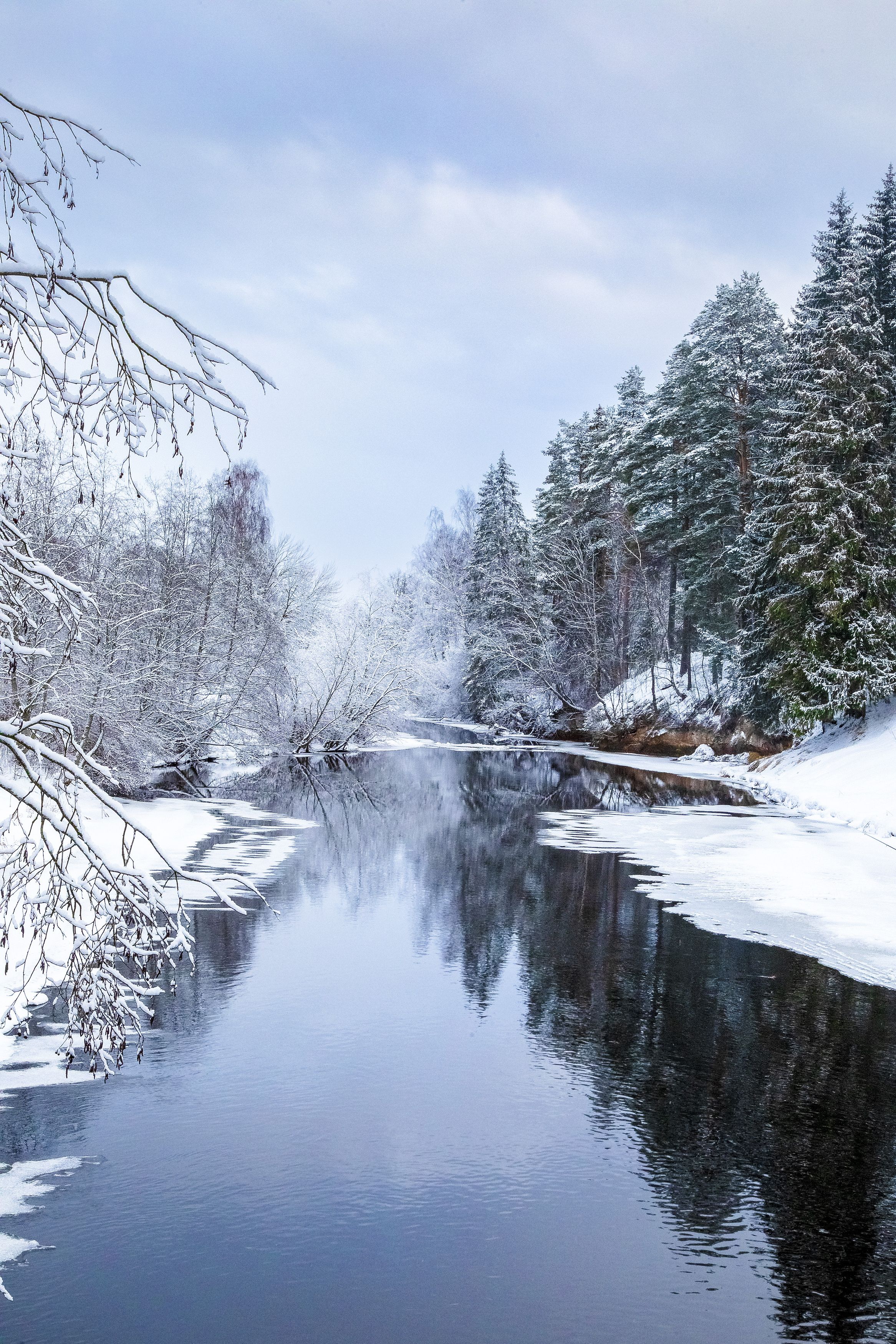 пейзаж, природа, день, зима, река, снег, небо, Александр Игнатьев