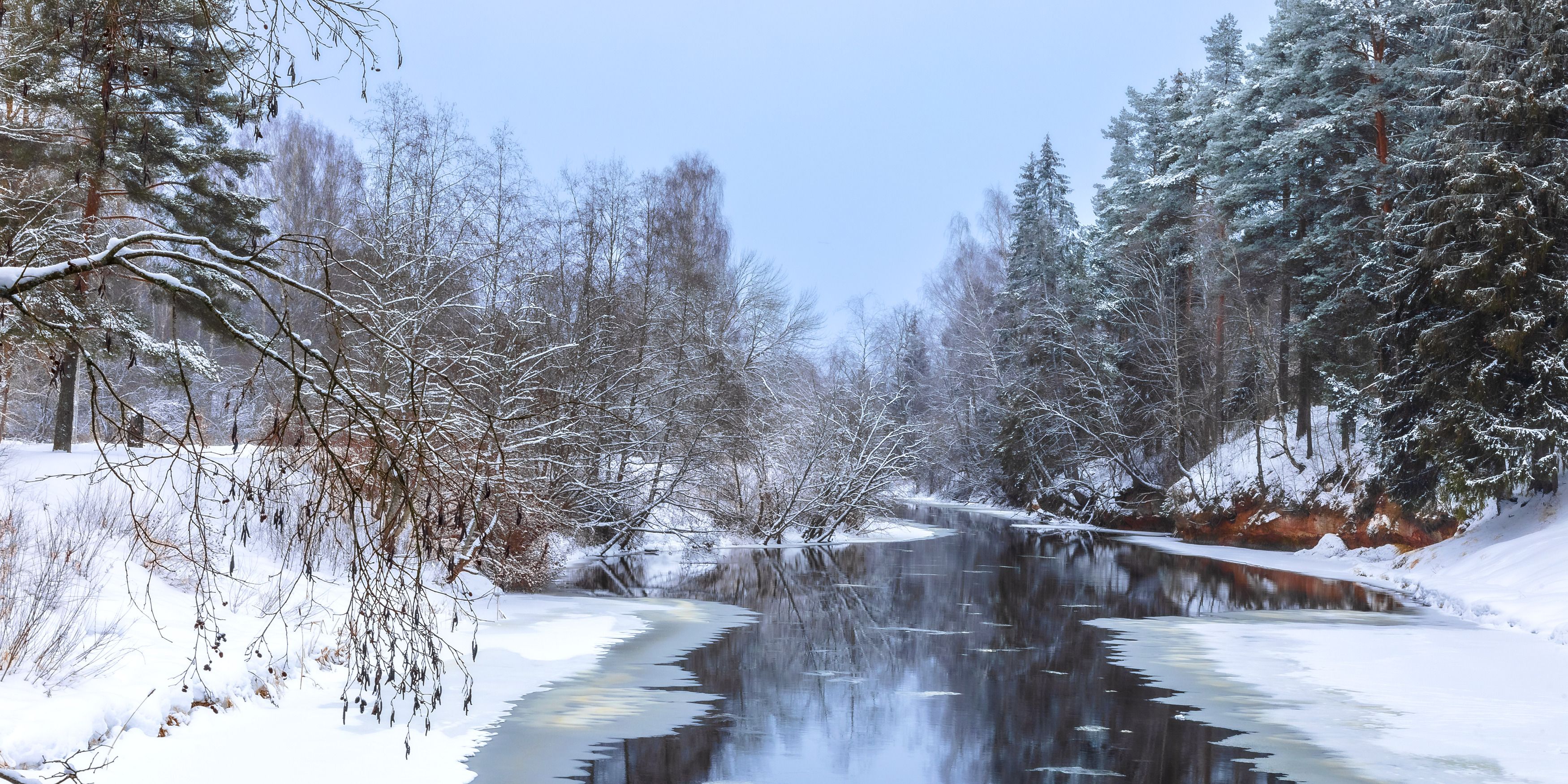 пейзаж, природа, зима, река, день, снег, Александр Игнатьев
