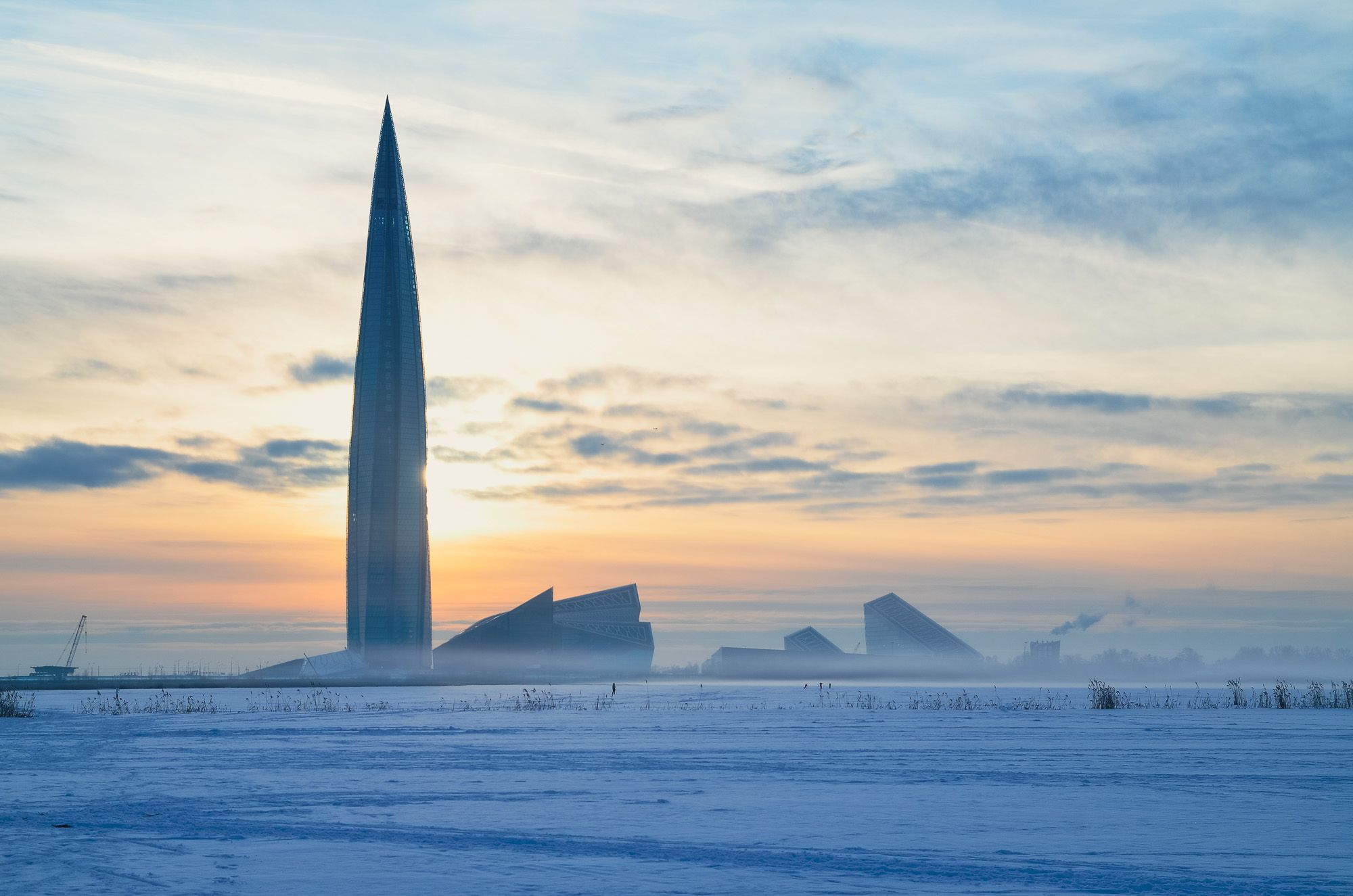 питер, зима, город, архитектура, тишина, россия, снег, мороз, лахта-центр ,спб, небоскреб, Валерий Верещако