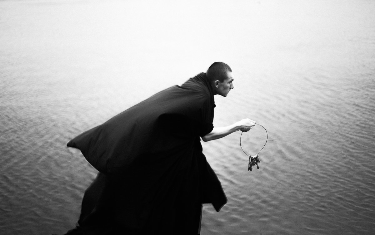 Black and white, Portrait, Water, Юрий Жданов