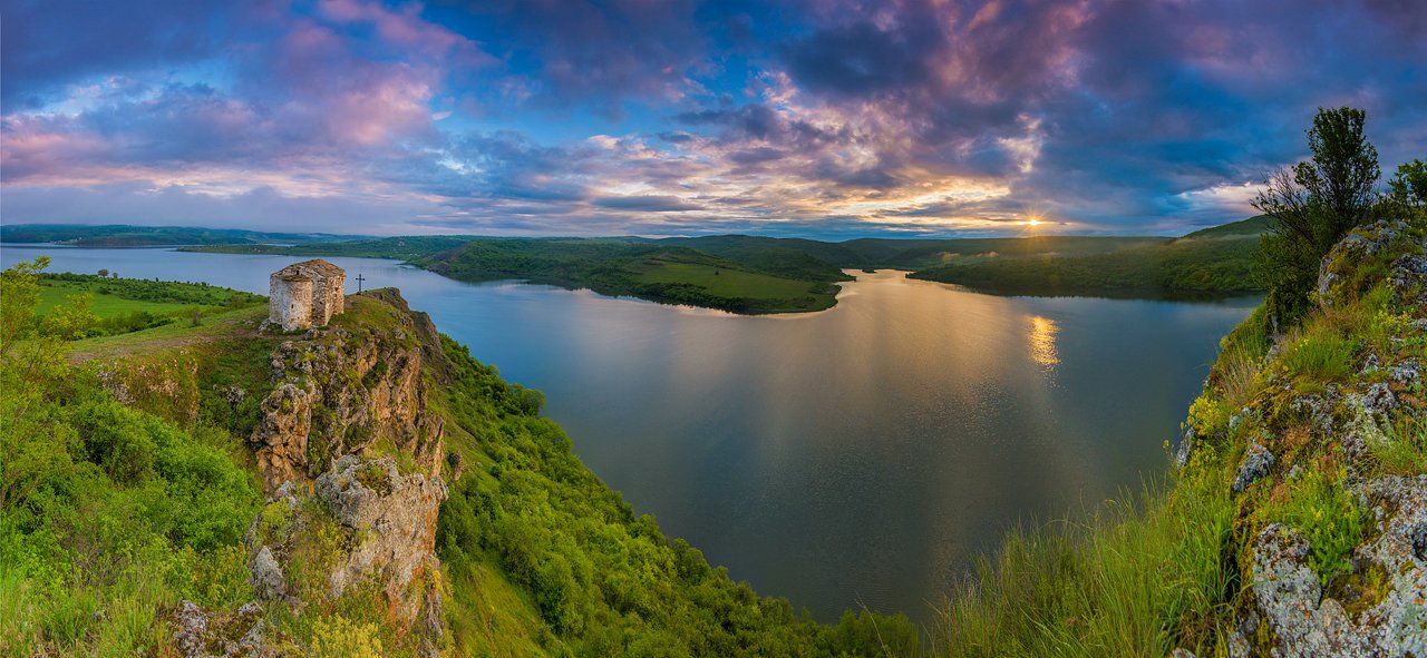 god, place, sunrise, panorama, church, amazing, lake, Philip Peynerdjiev