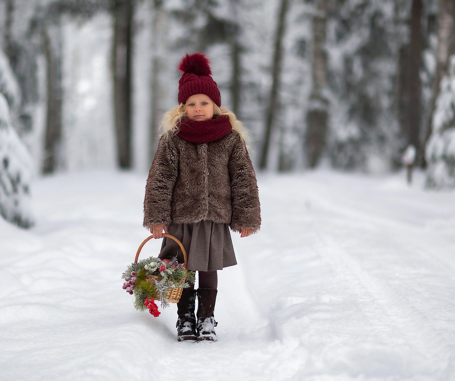 девочка,зима,лес,корзинка, child, kids, forest, winter, story, nature, Юлия Стукалова