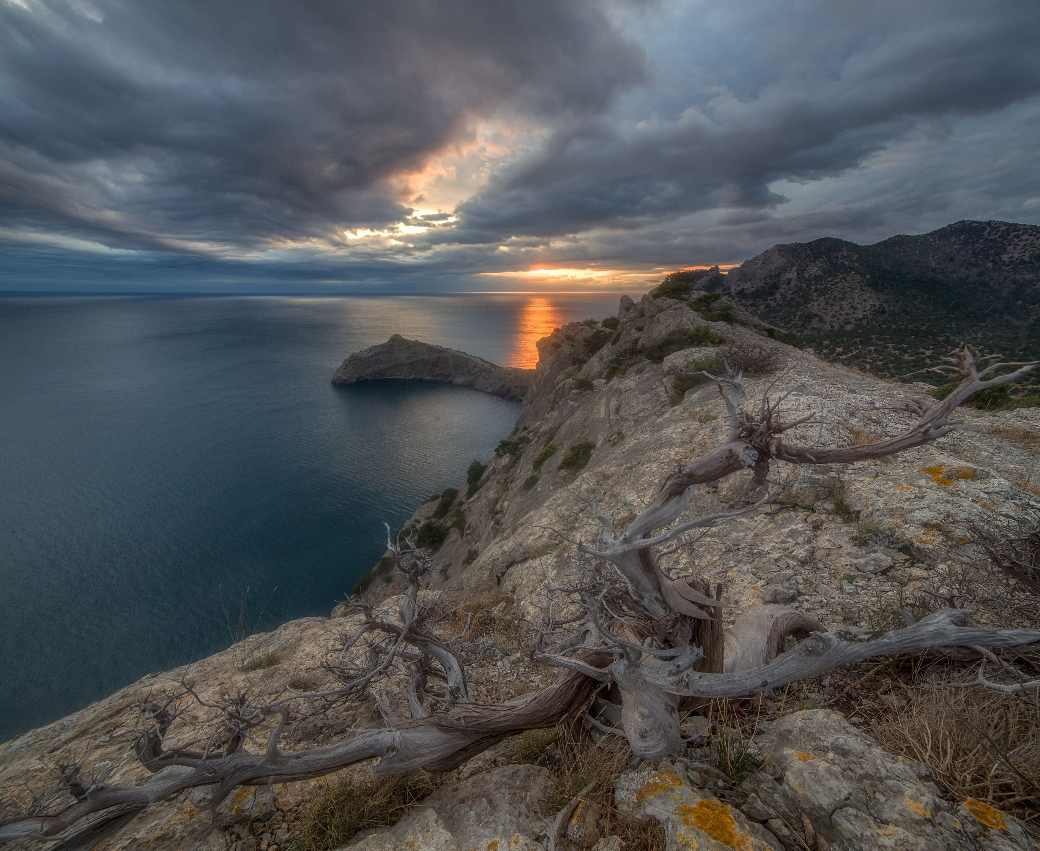 новый свет, крым, пейзаж, закат, горы, зима, вечер, судак, crimea, landscape, sunset, sea, Екатерина Дмитренко