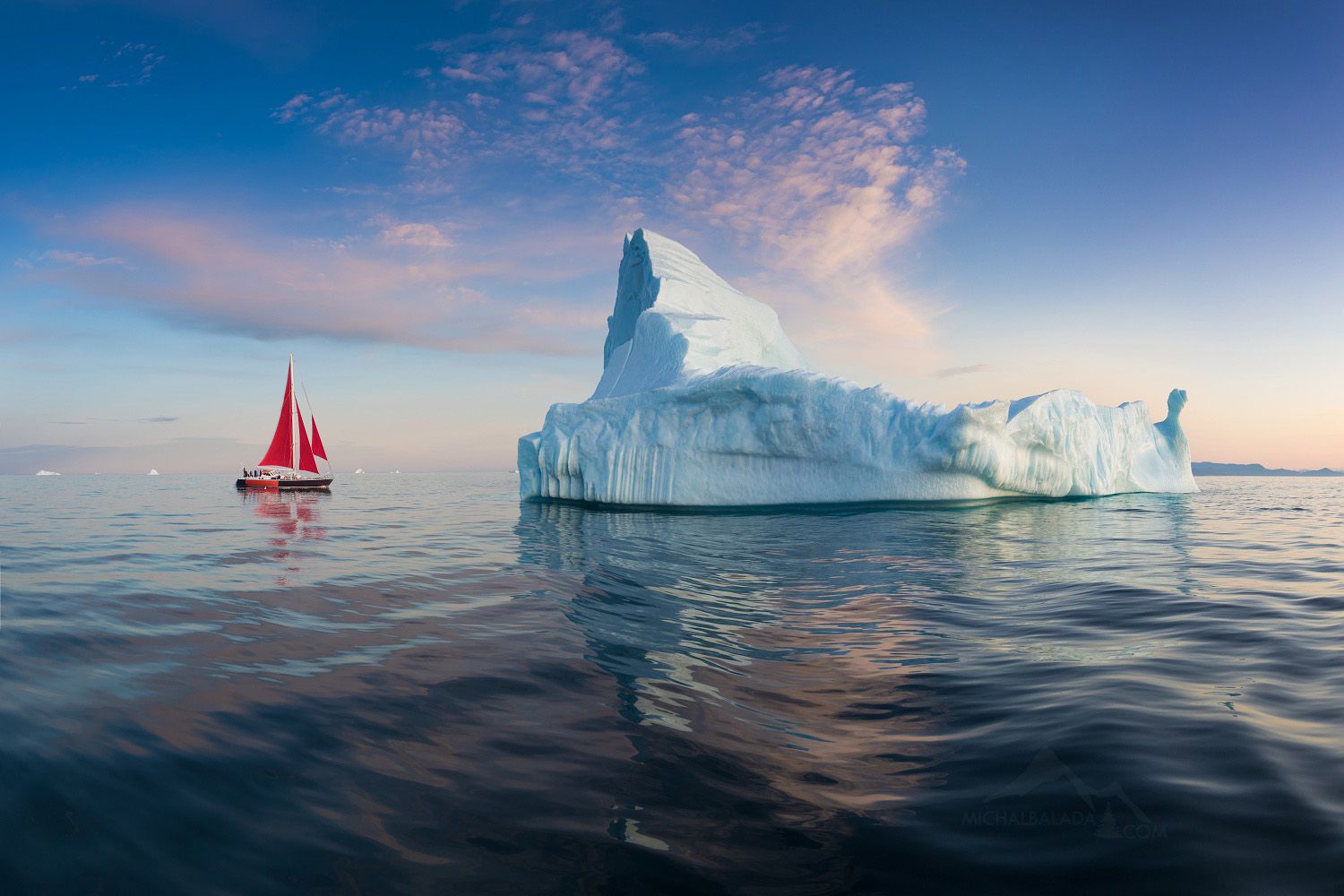 greenland sea iceberg ice water calm sky, Balada Michal