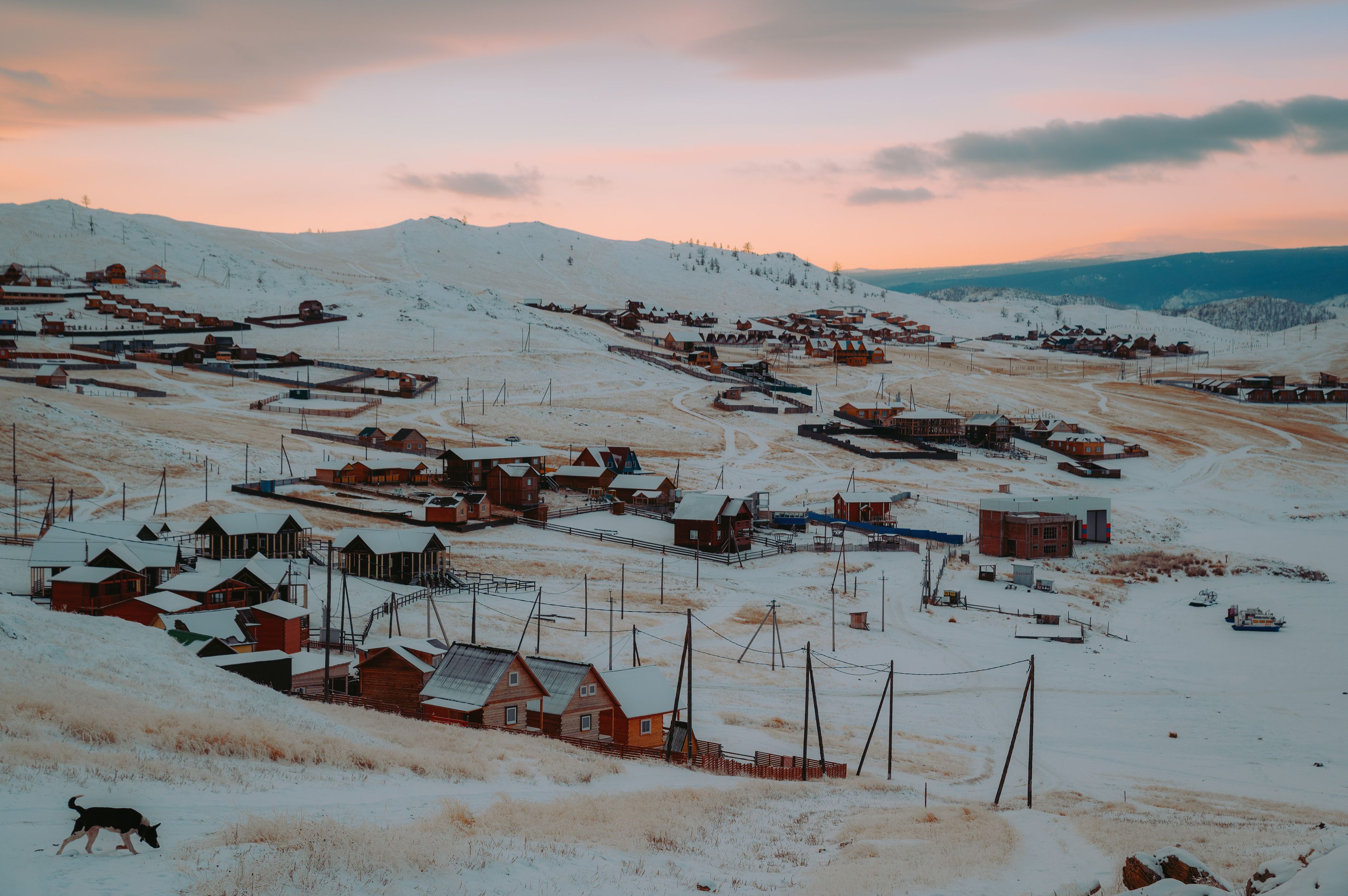 байкал зима закат пейзаж baikal winter vilage landscape sunset cold, Бугримов Егор