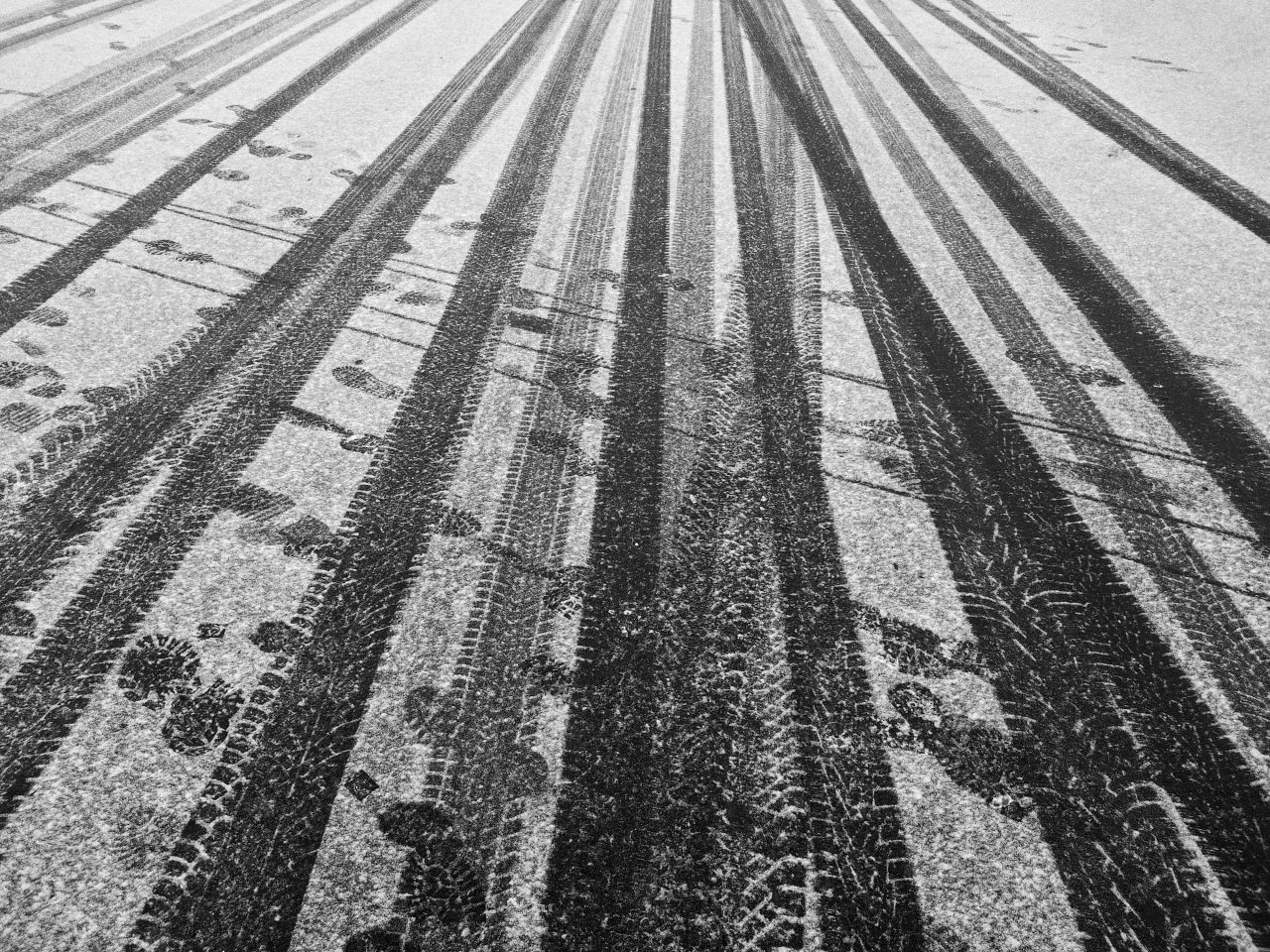 снег, следы, зима, Андрей Ларионов