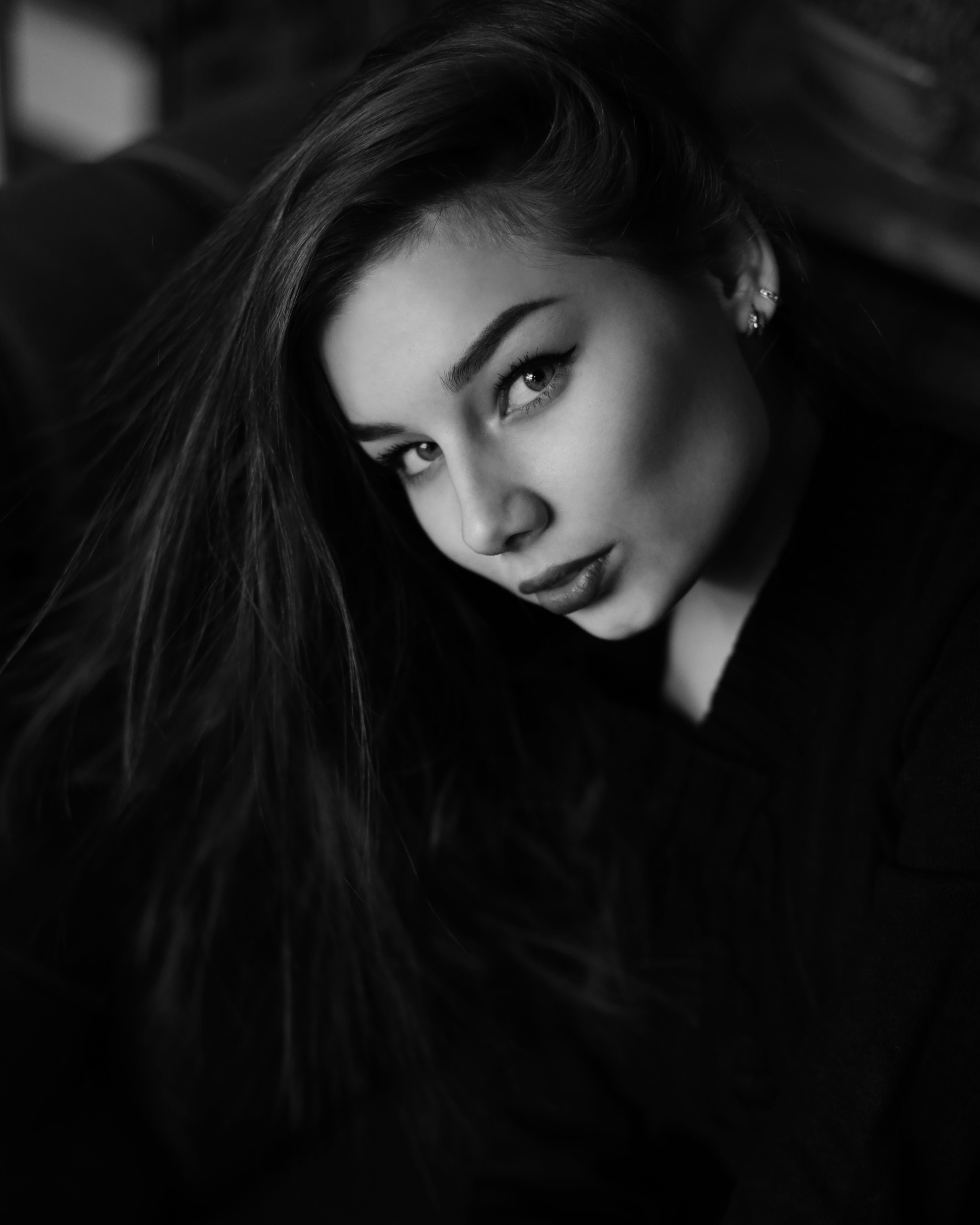 портрет, девушка, чб, Anastasia Tkachenko