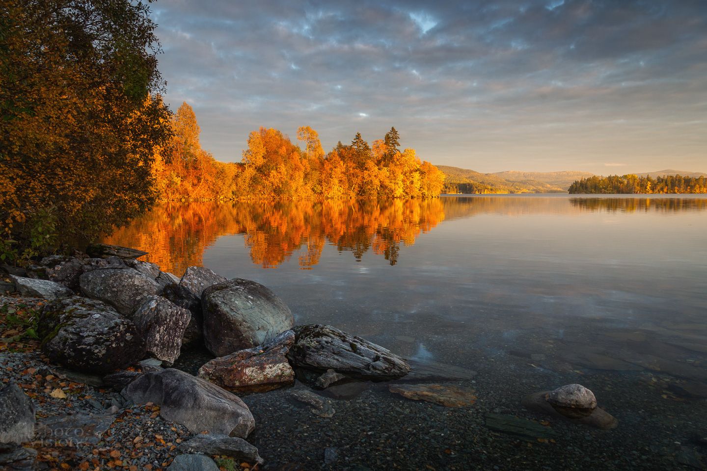 autumn,sunset,lake,lakeside,shore,, Adrian Szatewicz