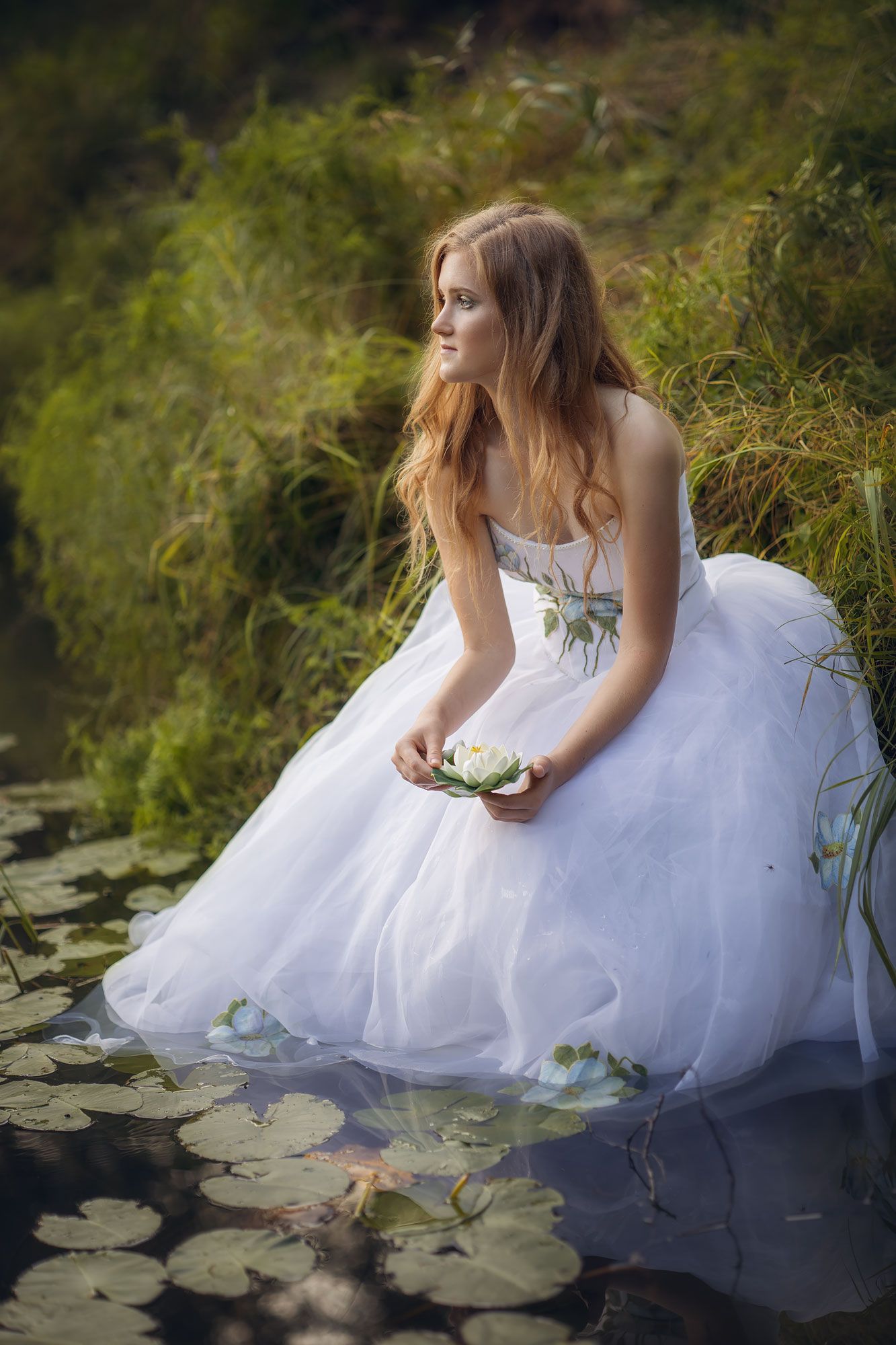 девушка лес озеро водоем пышное платье сказка фантазия , Ирина Мухина