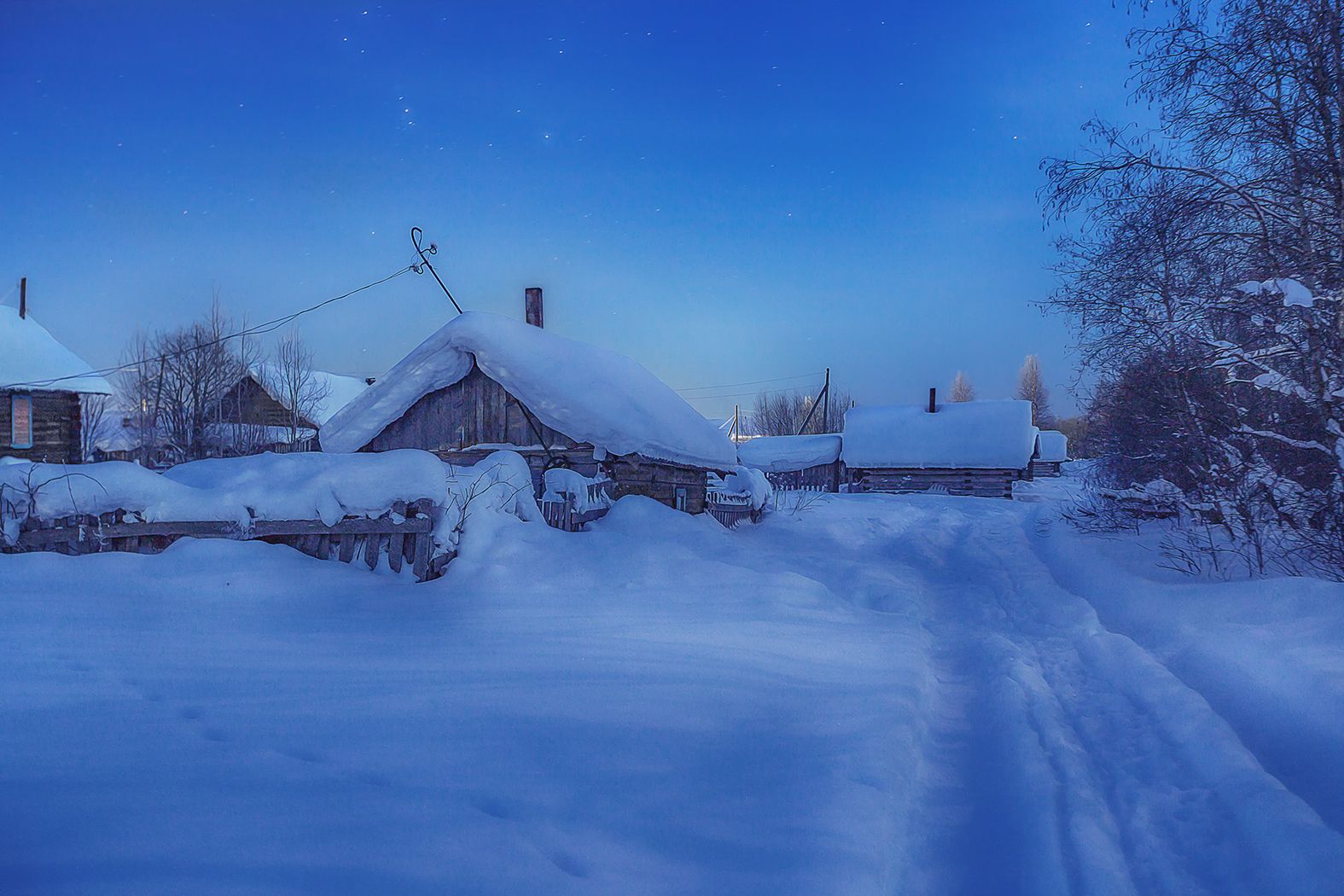 архангельская область, снег, зима, ночь, Владимир Липецких