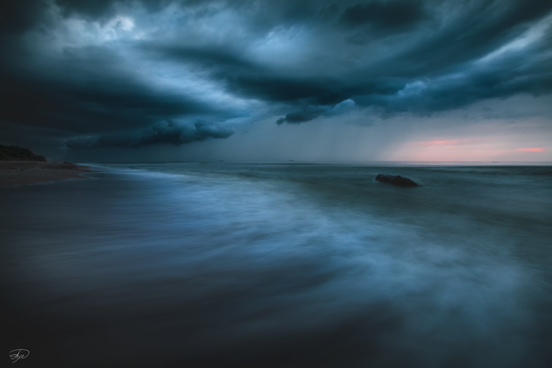 Baltic Sea, Long exposure, Storm, Sunset, Waves, Руслан Болгов (Axe)
