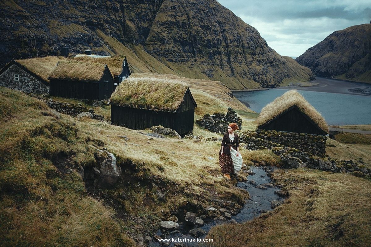 ginger,ocean,portrait,redhead,woman,model,lady,wild,wind,rain,storm,mood, waterfall,fairy,scandinavian,myth,valkyrie,woman,model,faroe,wild,island,cold, Катерина Клио