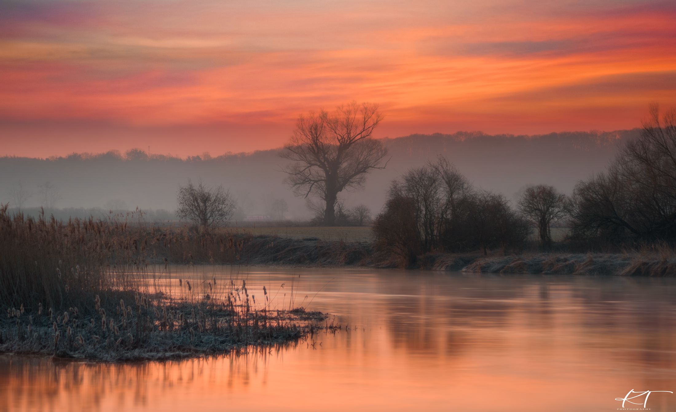 river  sunrise  winter 2022  landscape  gwda  light  dawn  forest  water  sky  clouds  march  tree  haze  reflection in the water  awakening  nature  No People  Landscape - Scenery  Beauty In Nature  Photography, Tollas Krzysztof