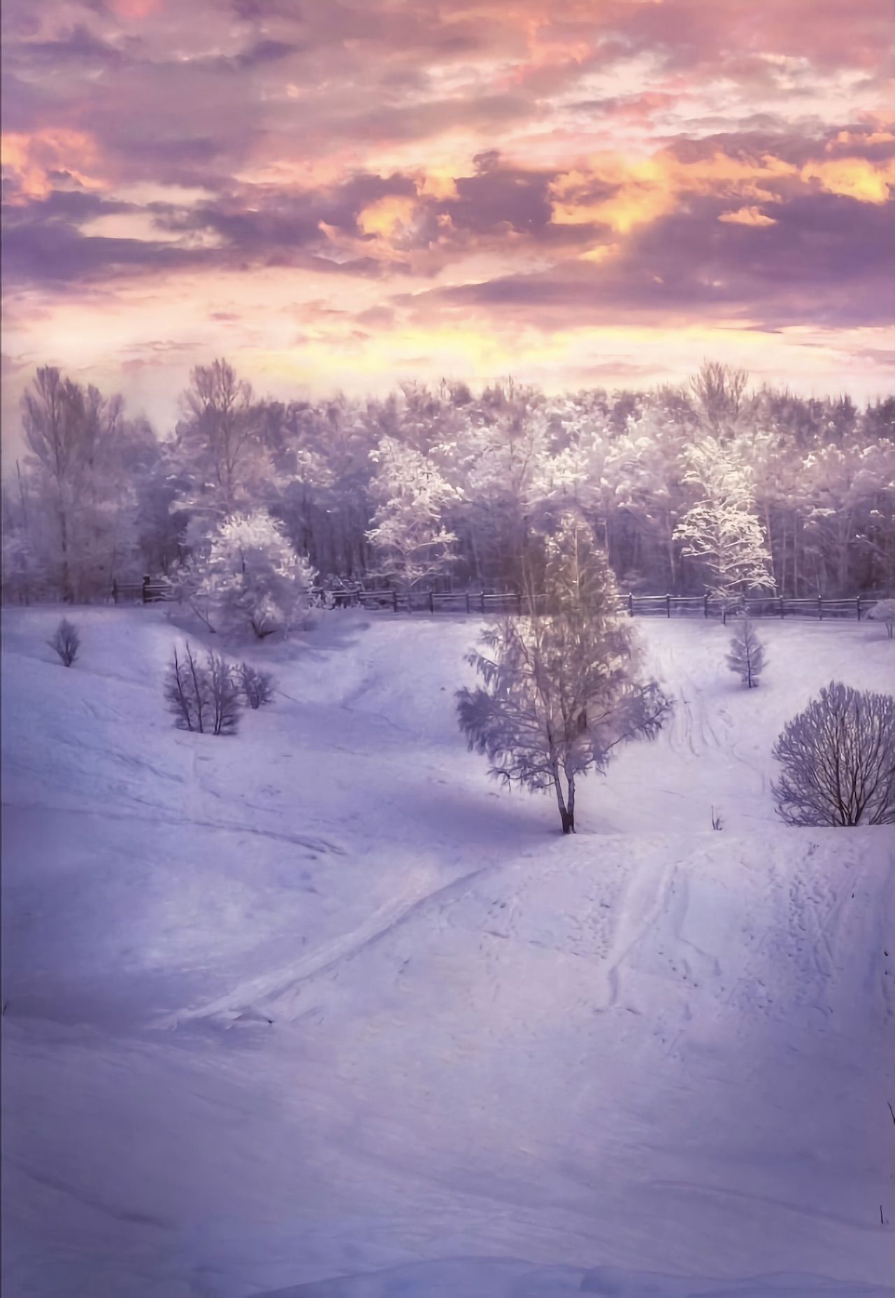 пейзаж, природа, nature, landscape, winter, зима, закат, sunset, Julia Kaissa