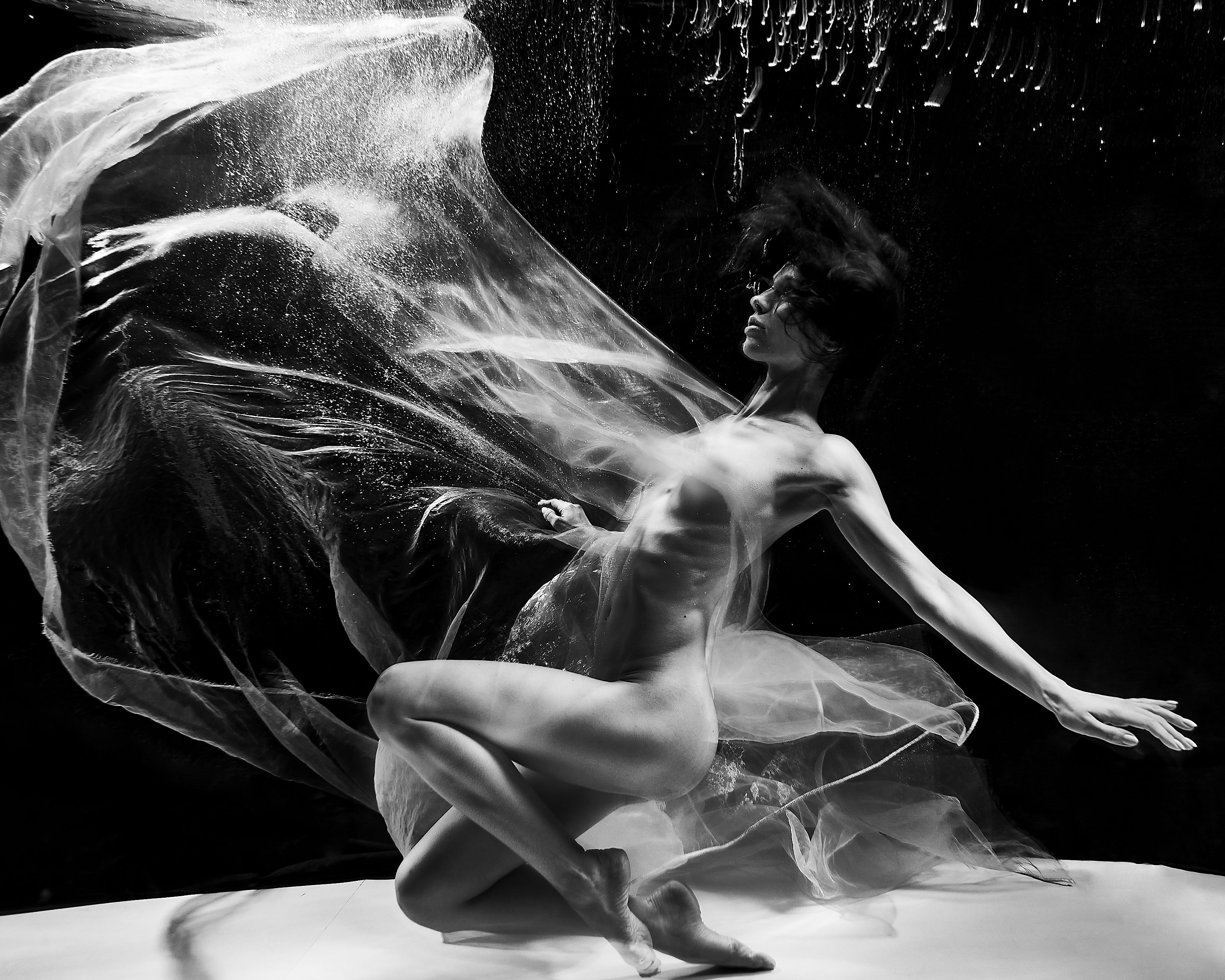 underwater, чёрно-белое, mood, модель, девушка, Павел Карчевский
