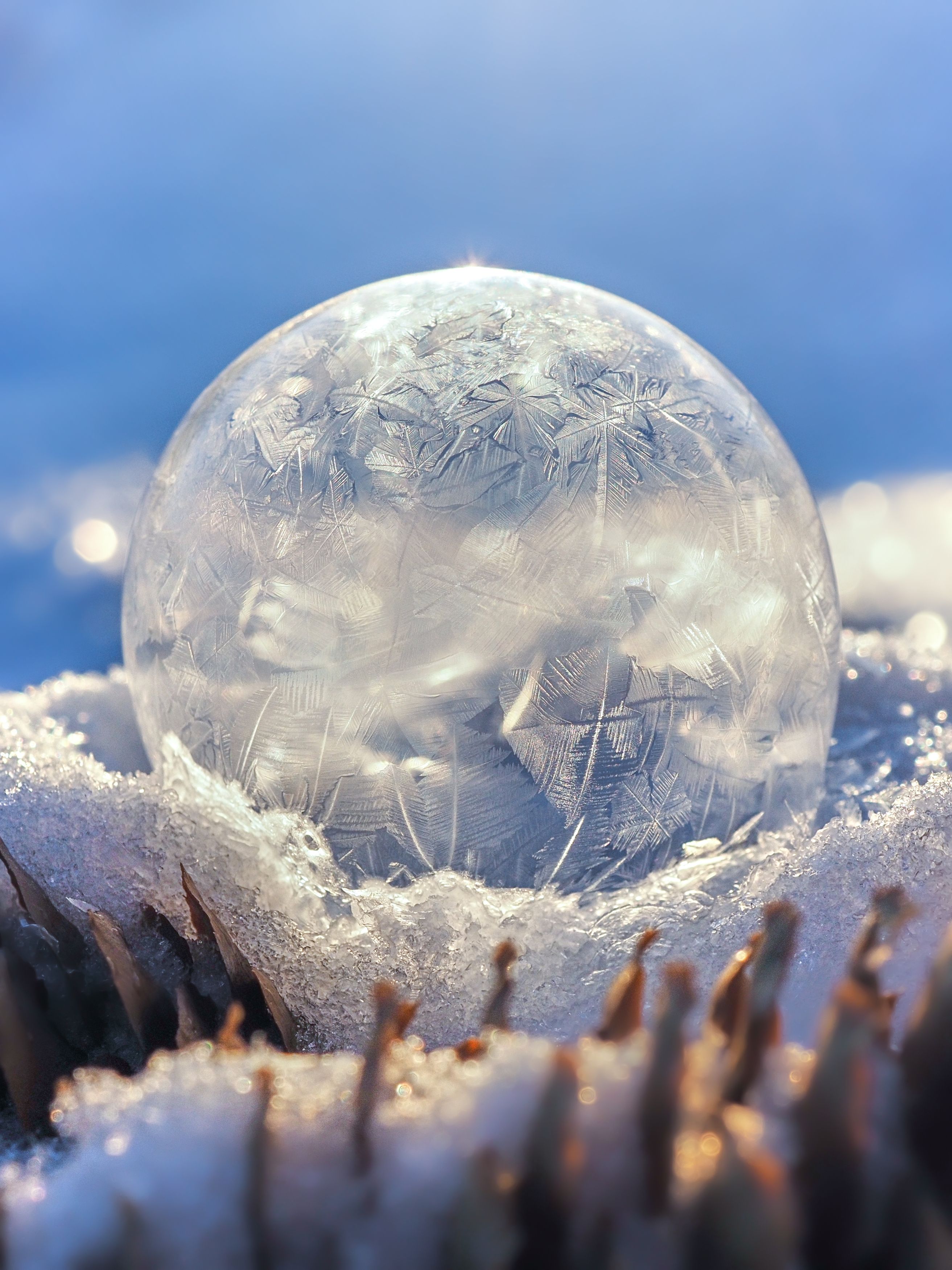 лед мороз зима макро мыльный пузырь, Сергей Калёв