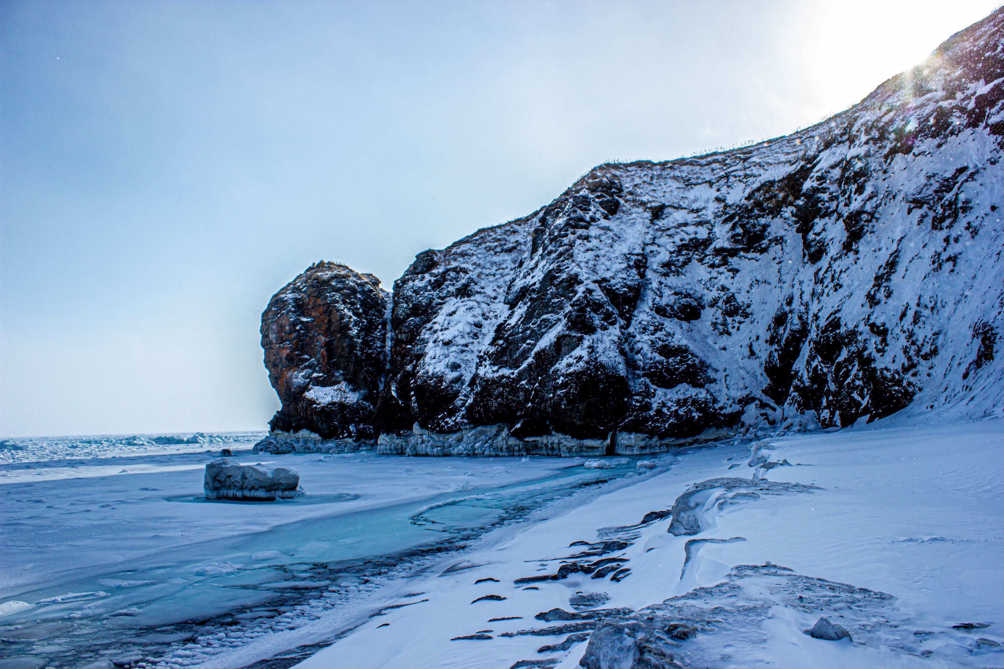 горы море лед снег океан вода берег пейзаж , Сергей Лашнев