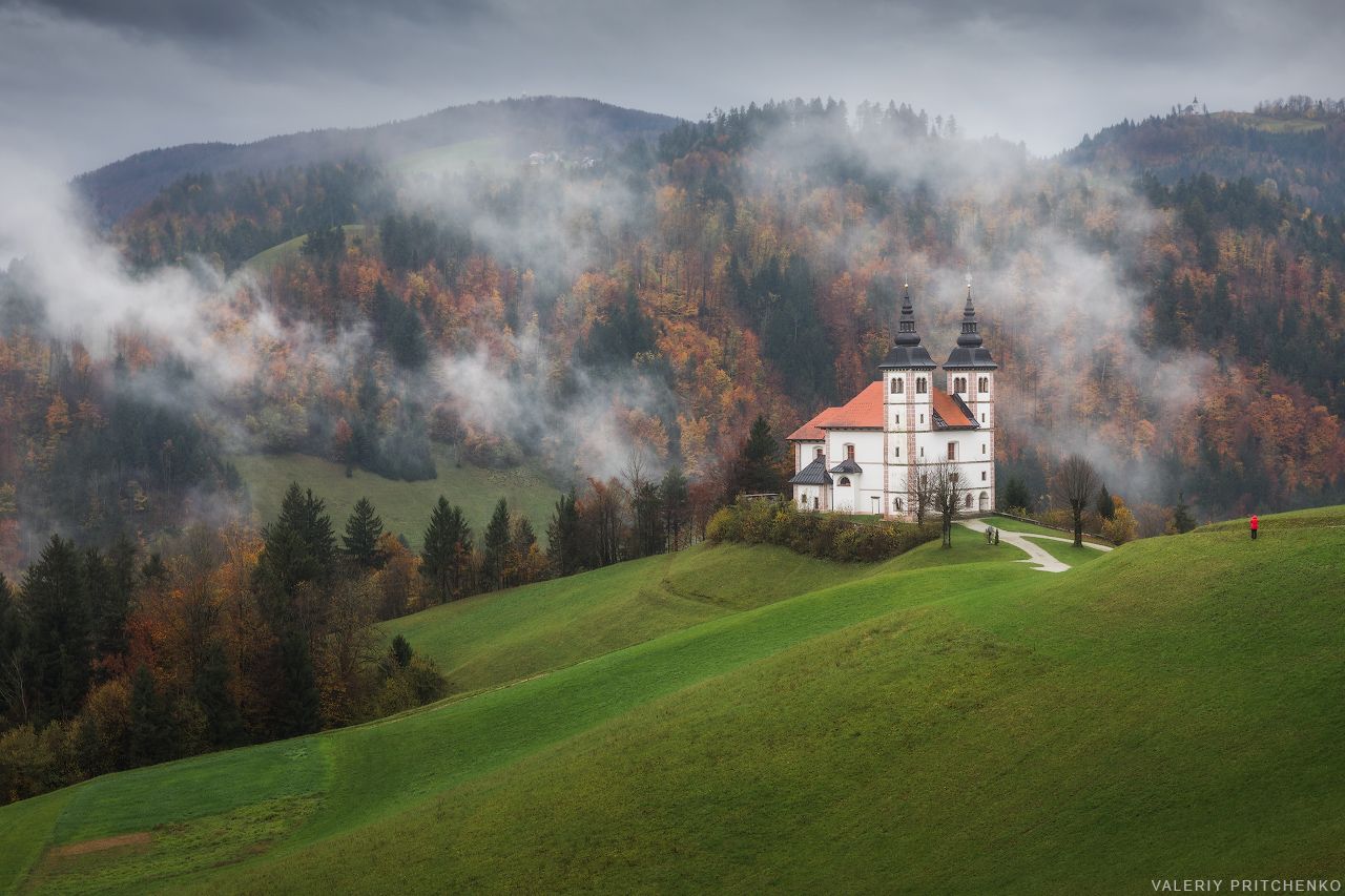 slovenia, church, autumn, landscape, словения, пейзаж, церковь, Валерий Притченко