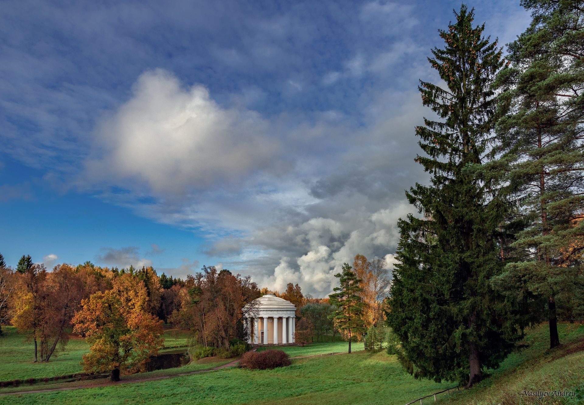осень, парк, павловский парк, павловск, небо, облака, Andrey Vasilyev