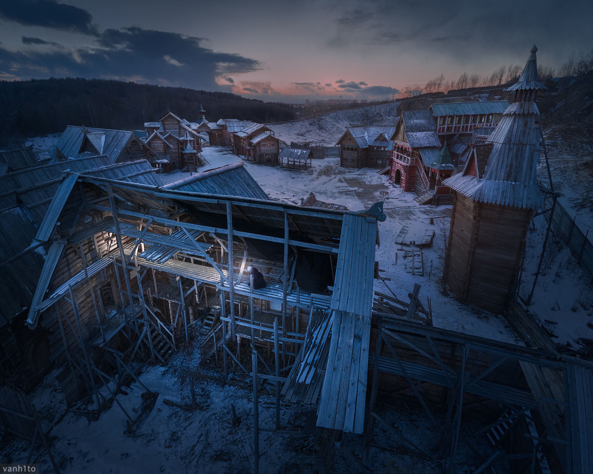 Snow, Outdoors, Winter, Cold Temperature, landscape, abandoned, sunset, decoration, mavic 3, Иван Химин