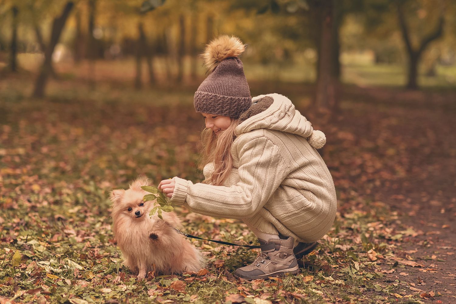 прогулка, с животными, дети, осень, улыбки, радость, в лесу, Светлана Леонова