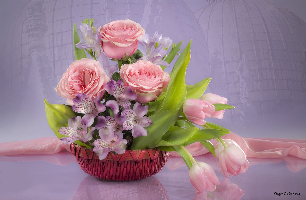 тюльпаны, композиция, натюрморт, цветы, Бекетова Ольга