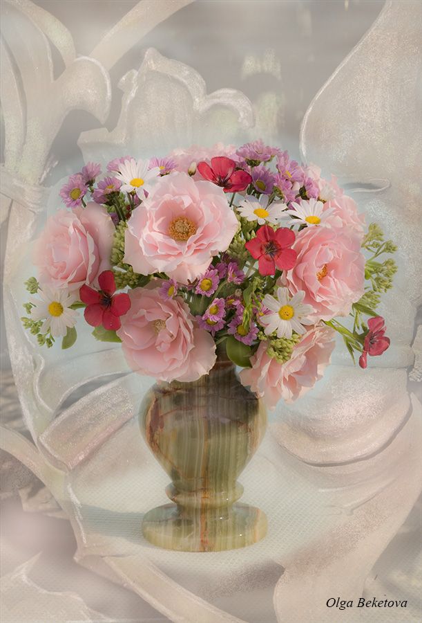 розы, летние цветы, букет, натюрморт, Бекетова Ольга