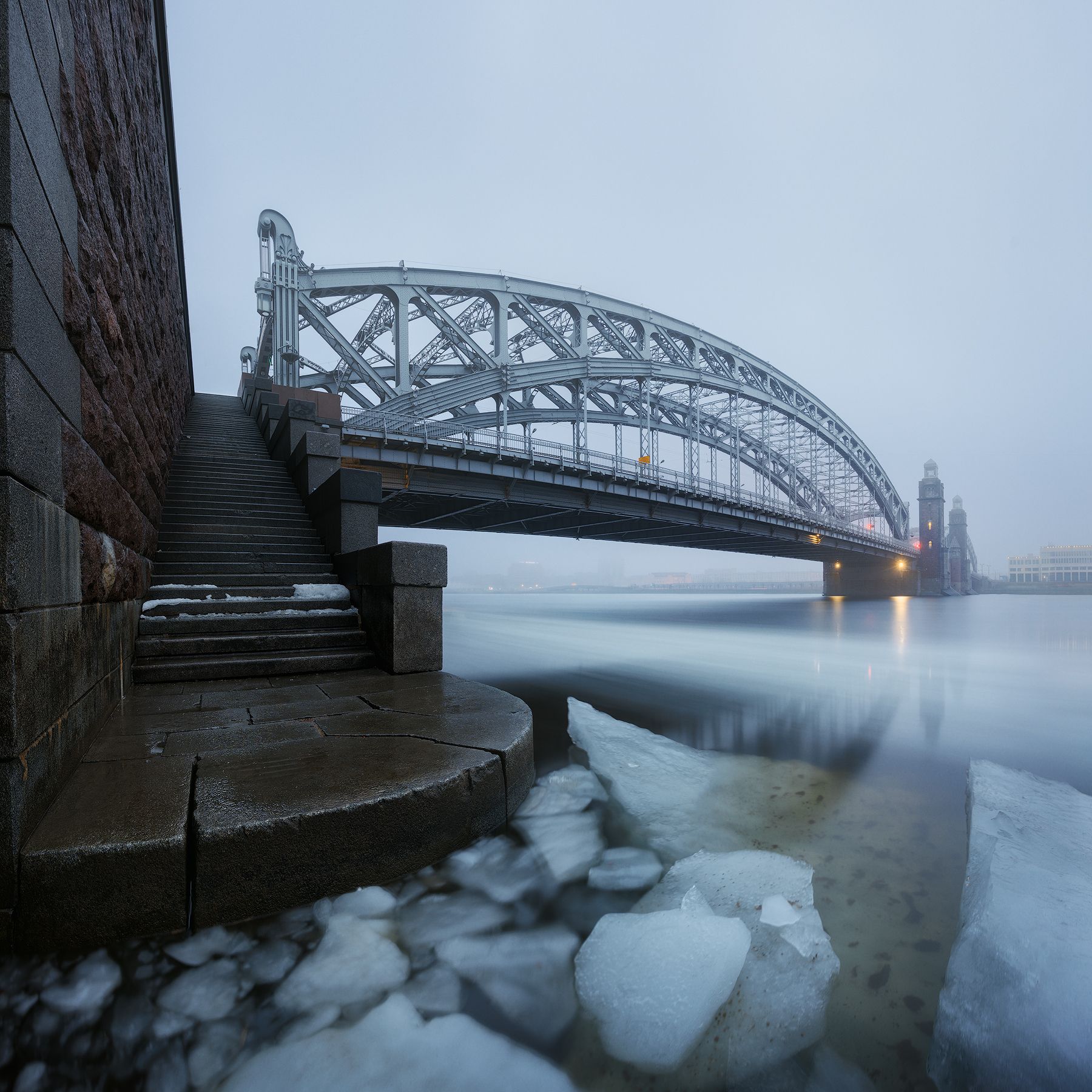 Питер, город, панорама, длинная выдержка, большеохтинский мост, Михаил Проскалов