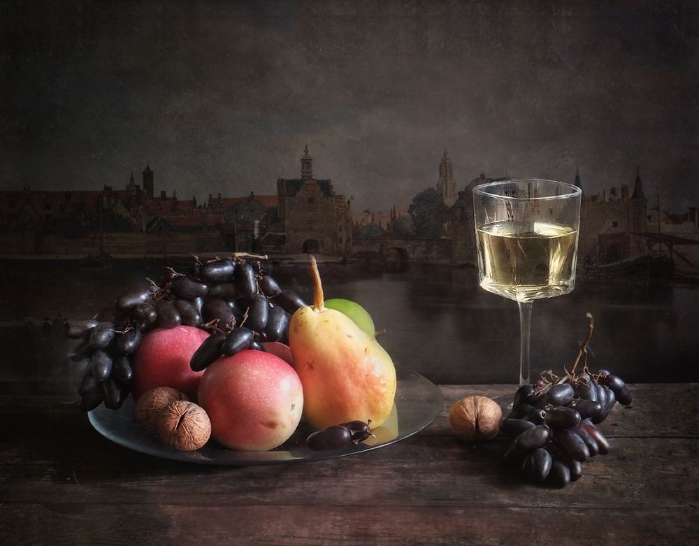 фрукты, виноград, бокал, Vera Eremeeva