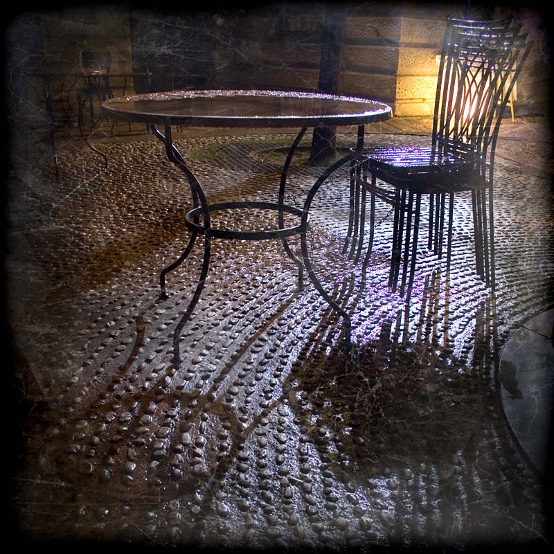 прага, дождь, кафе, стол, стулья, Пётр Мусатов