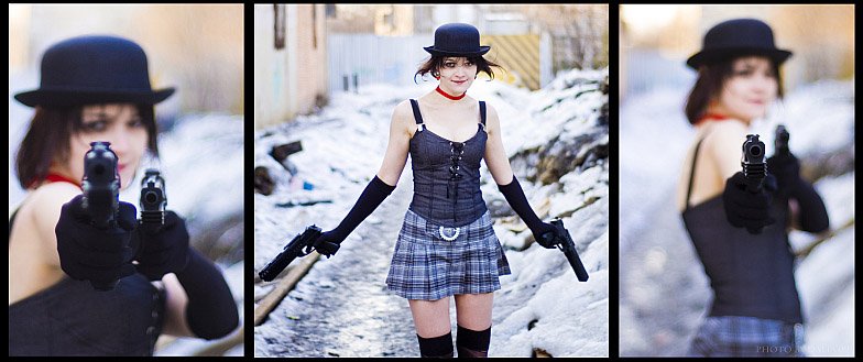 девушка, оружие, снег, Dalia