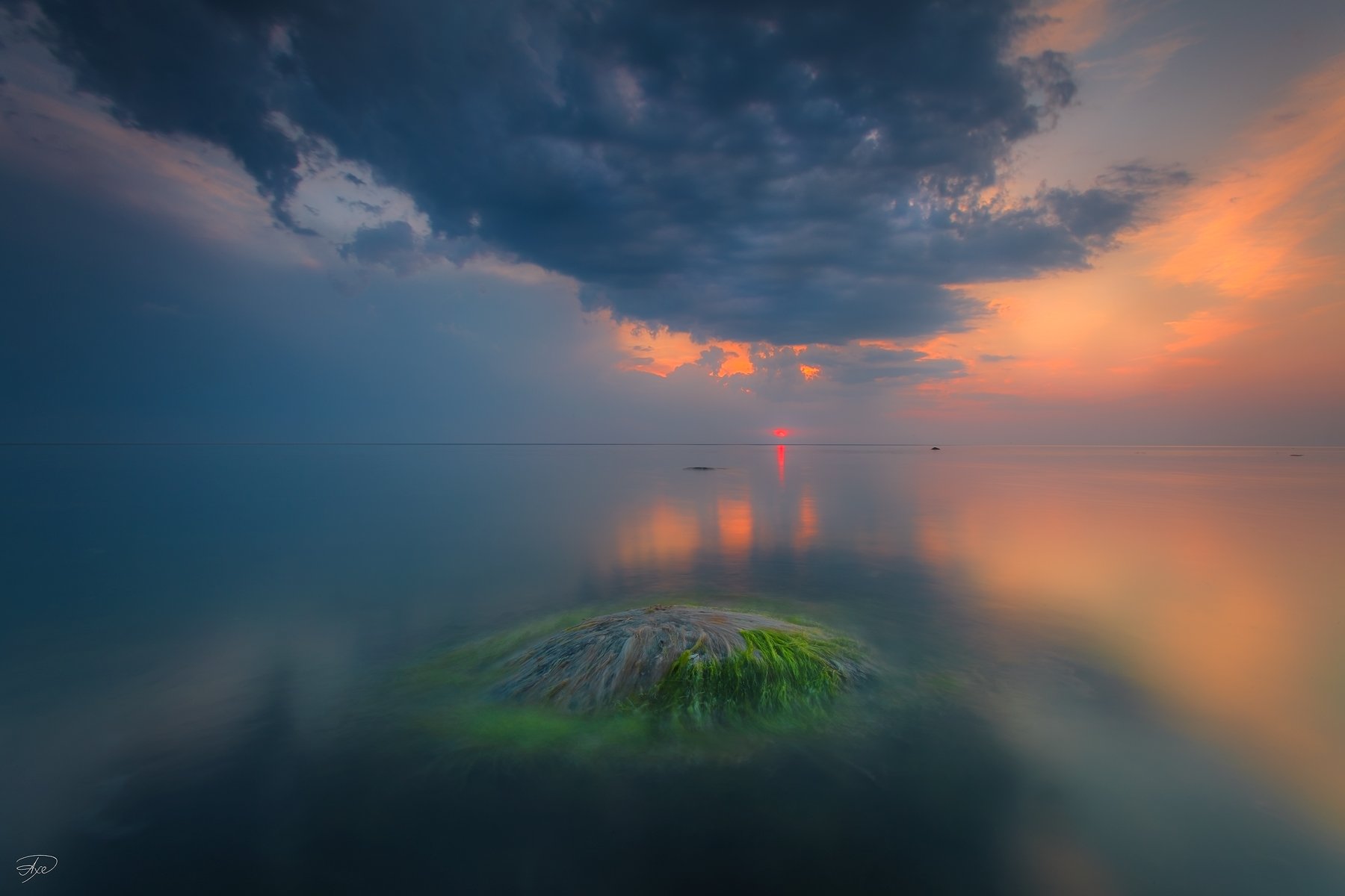 Baltic Sea, Colors, Evening, Long exposure, Stone, Sunset, Руслан Болгов (Axe)