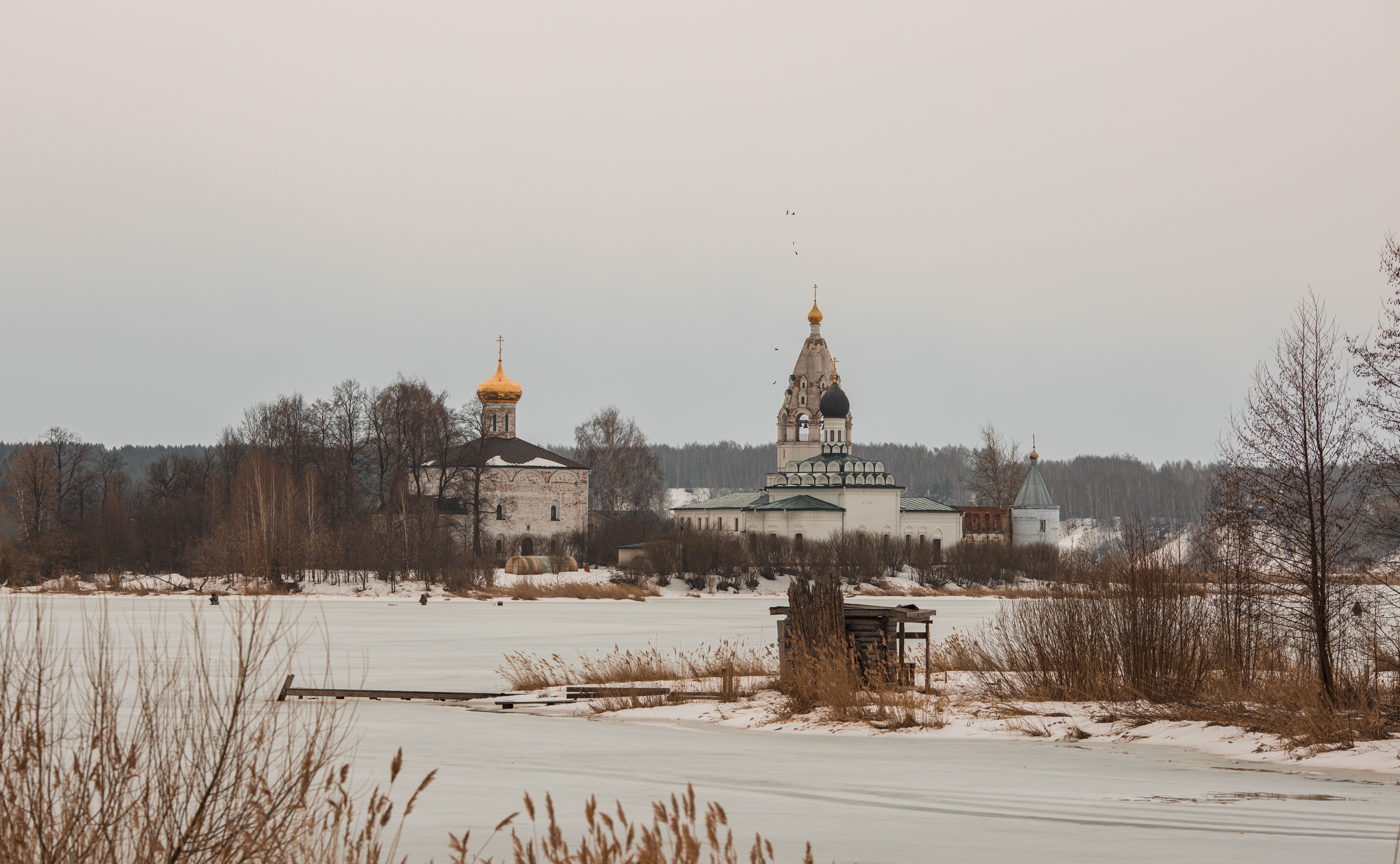 пейзаж, церковь, церковь на озере, храм, church, landscape, architecture, архитектура, весна, spring, Владимир Васильев