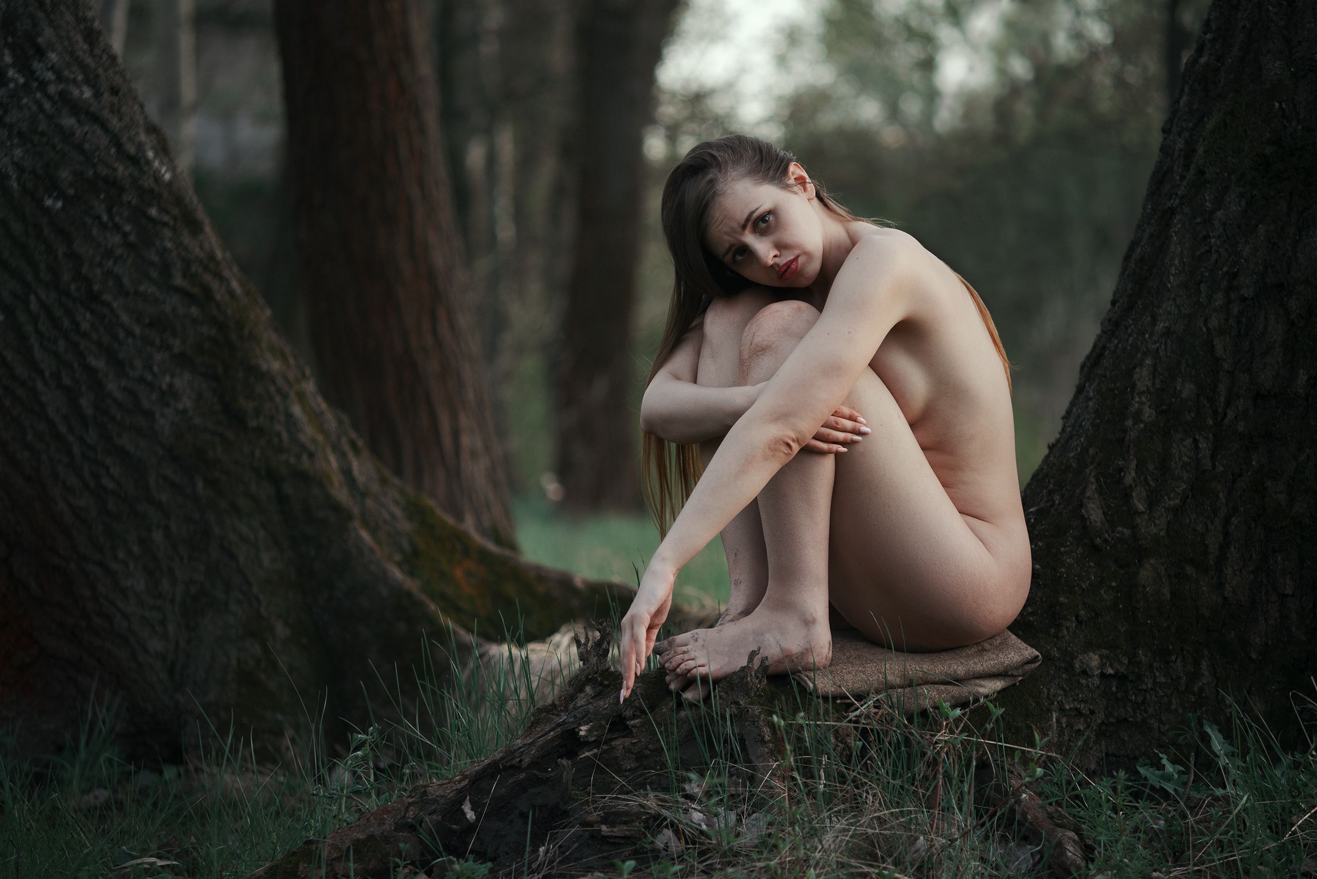 Girl, nude, в лесу, арт, ню, outdoors, Артемьев Алексей