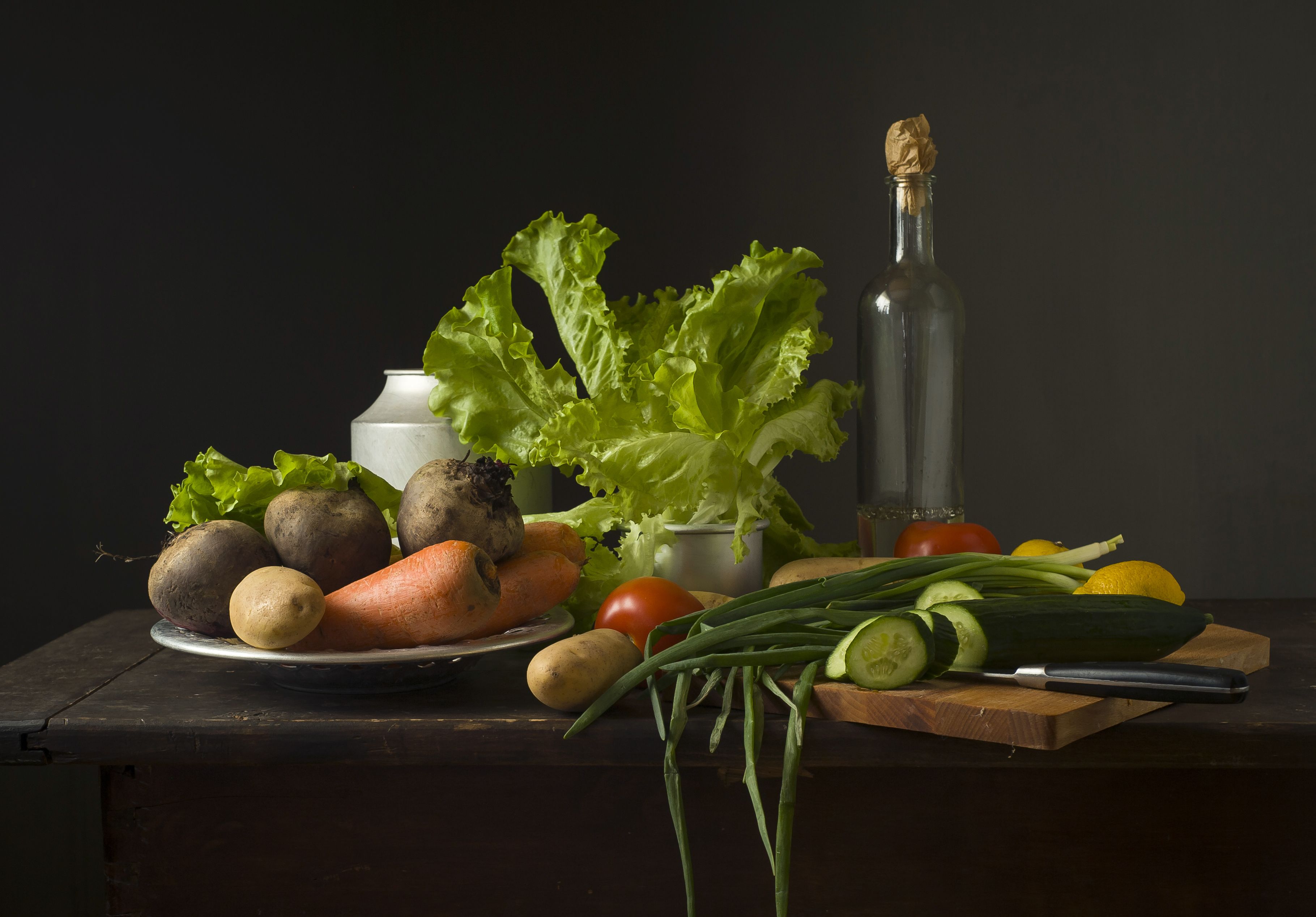 натюрморт, овощи, салат, морковь, свекла, лук, Оксана Евкодимова