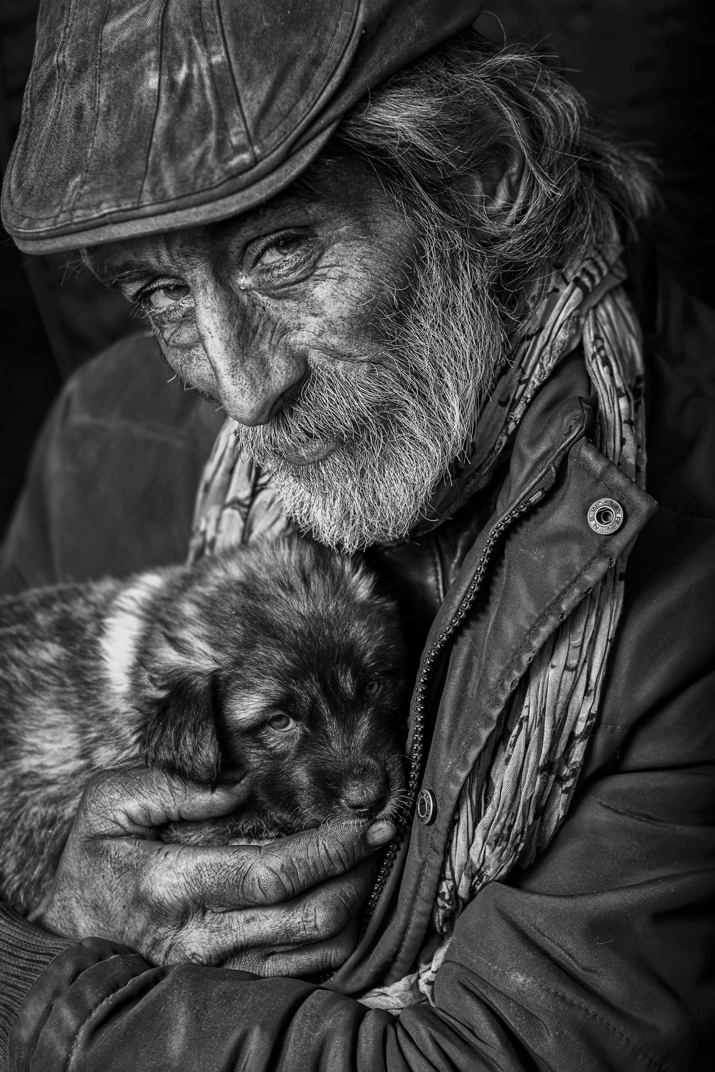 #humans and dogs #portrait #black and white #homeless, Nazari Hasan
