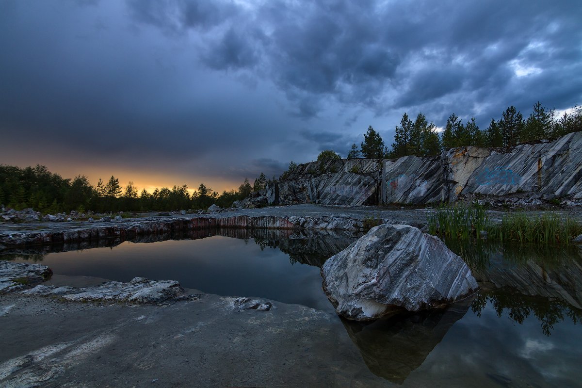 Landscape, Sunrise, Карелия, Пейзаж, Рускеала, Болдычев Алексей