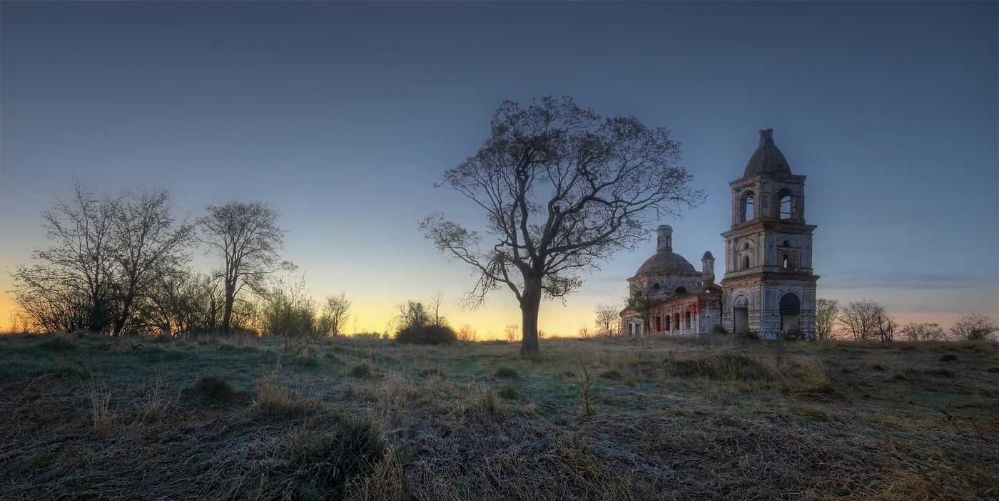 храм, православие, панорама, весна, рассвет, Вазьян, Александр Бархатов