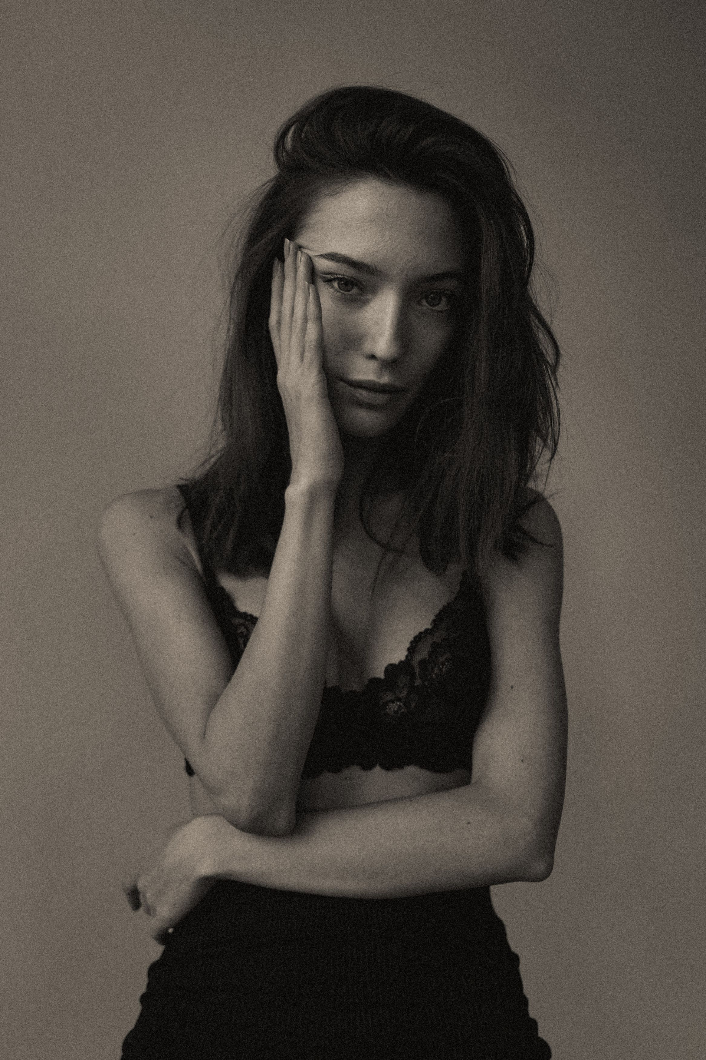 girl, model, portrait, black and white, Евгений Балезин