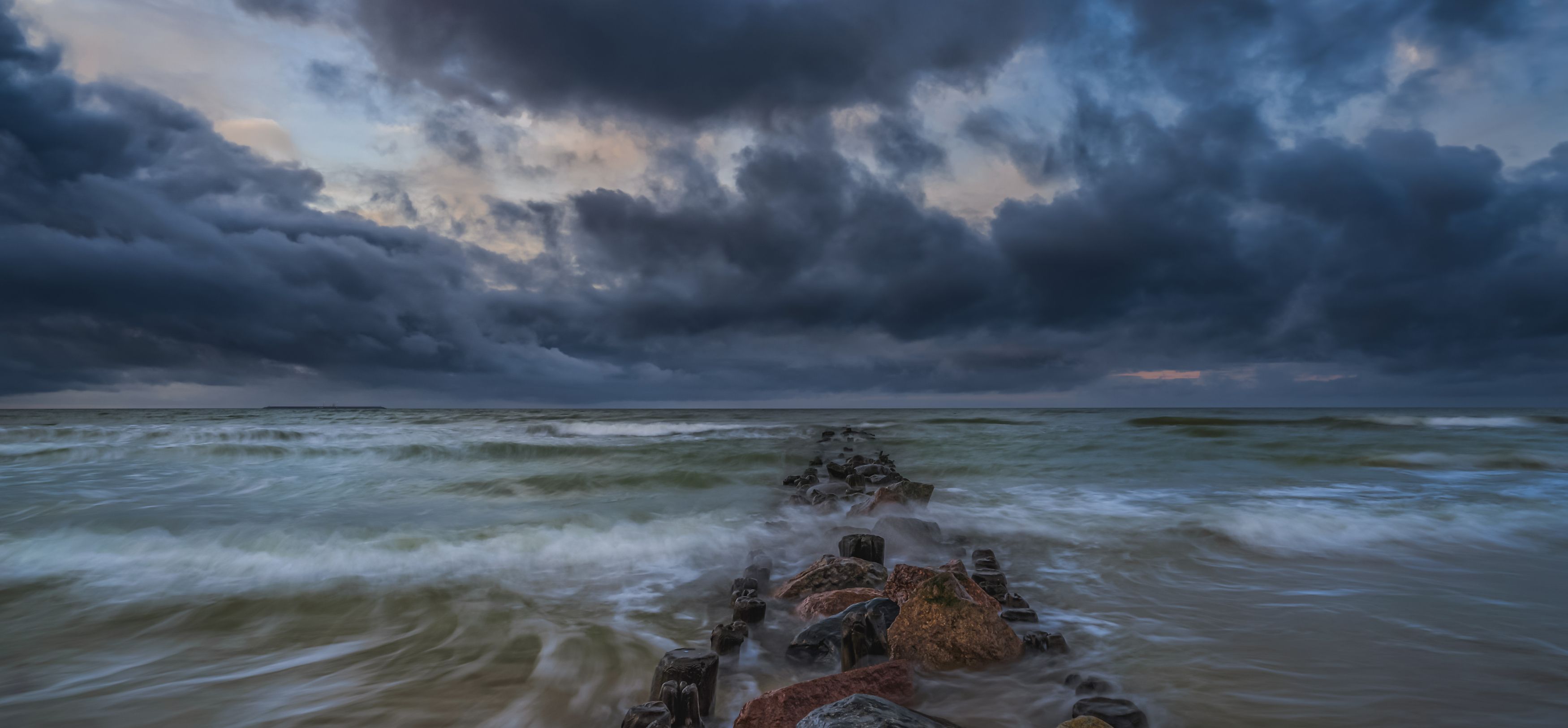 балтийское море, шторм, волнорез, волны, Popoff Dmitry